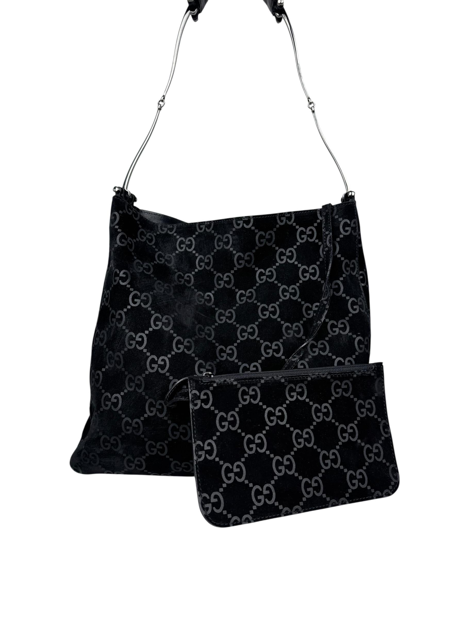 GUCCI BLACK GUCCISSIMA SHOULDER BAG