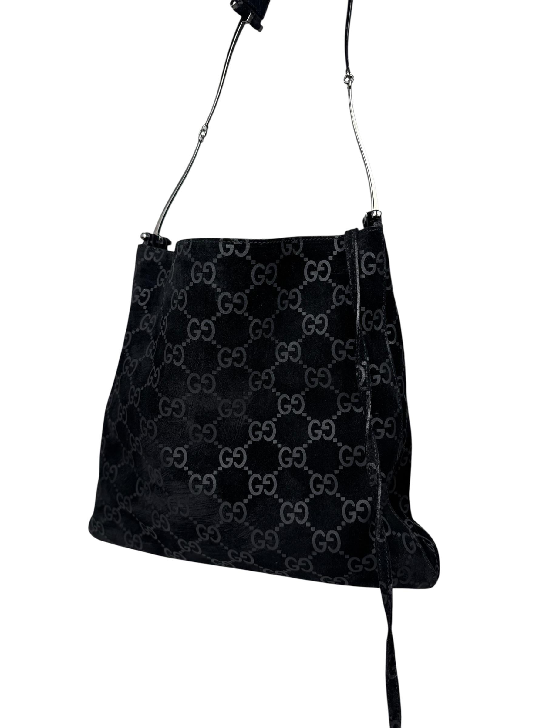 GUCCI BLACK GUCCISSIMA SHOULDER BAG