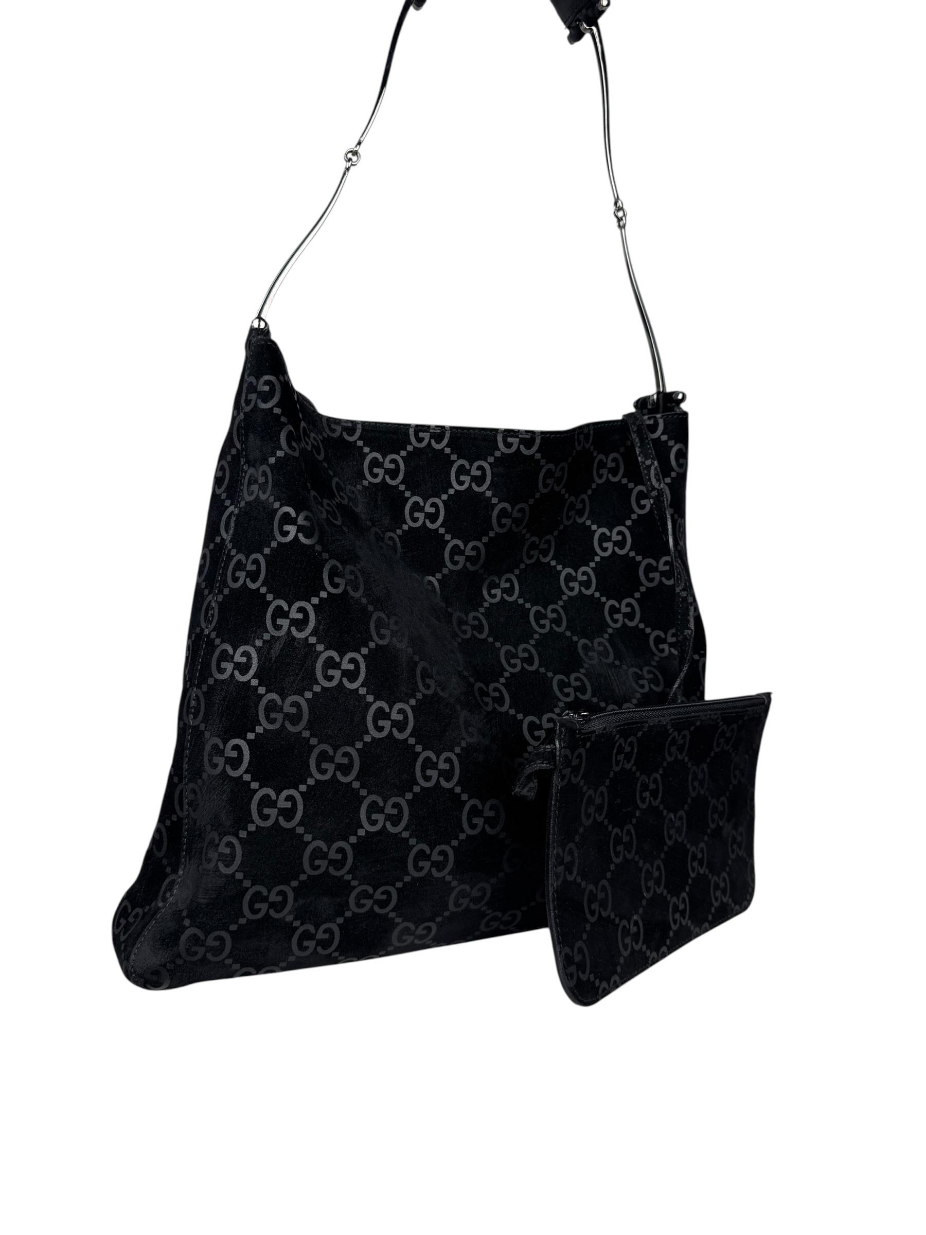 GUCCI BLACK GUCCISSIMA SHOULDER BAG