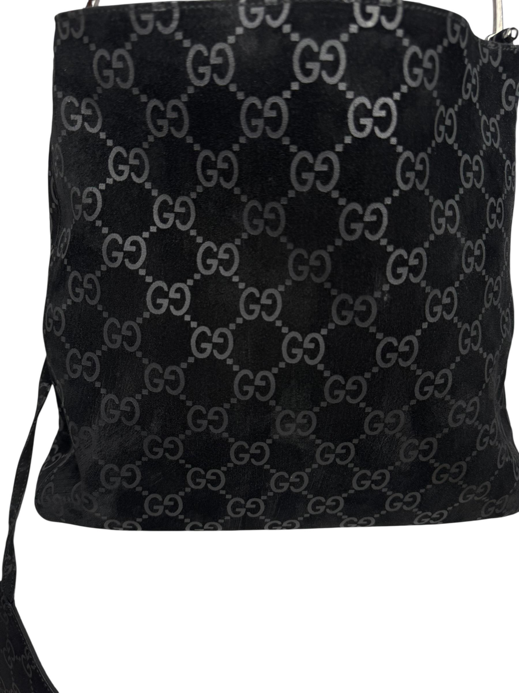 GUCCI BLACK GUCCISSIMA SHOULDER BAG