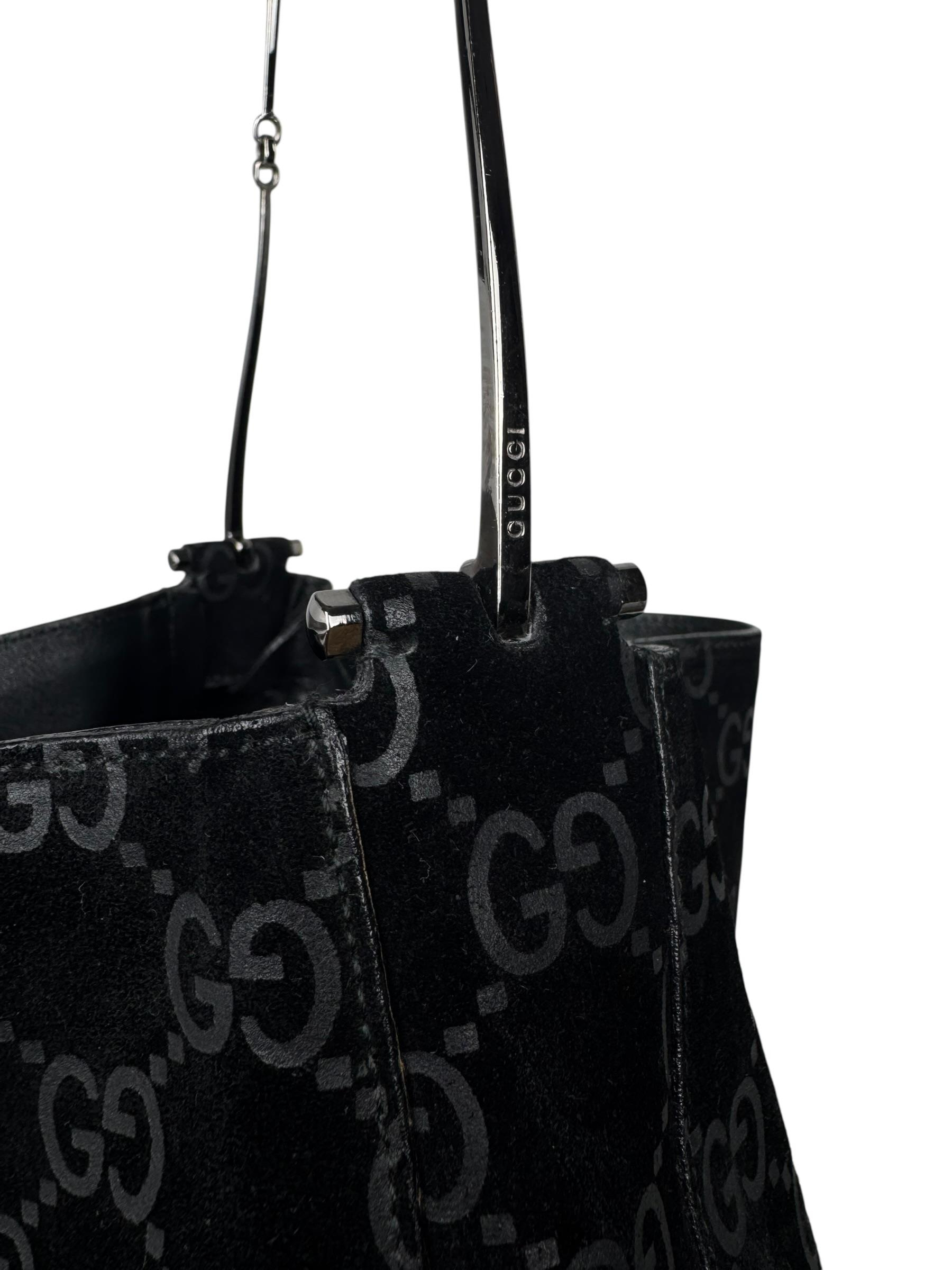 GUCCI BLACK GUCCISSIMA SHOULDER BAG