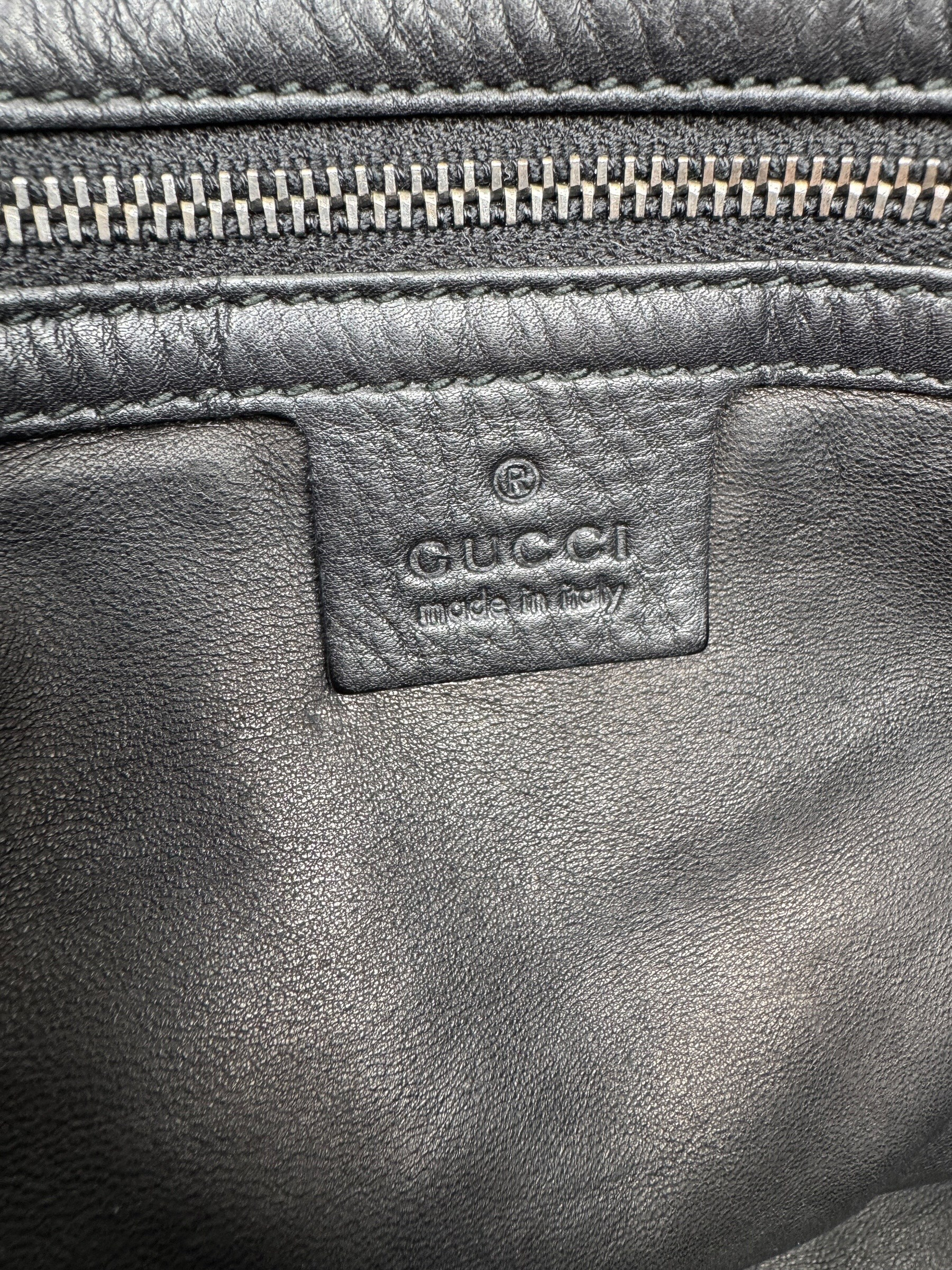 GUCCI BLACK HORSEBIT ICON TOTE BAG
