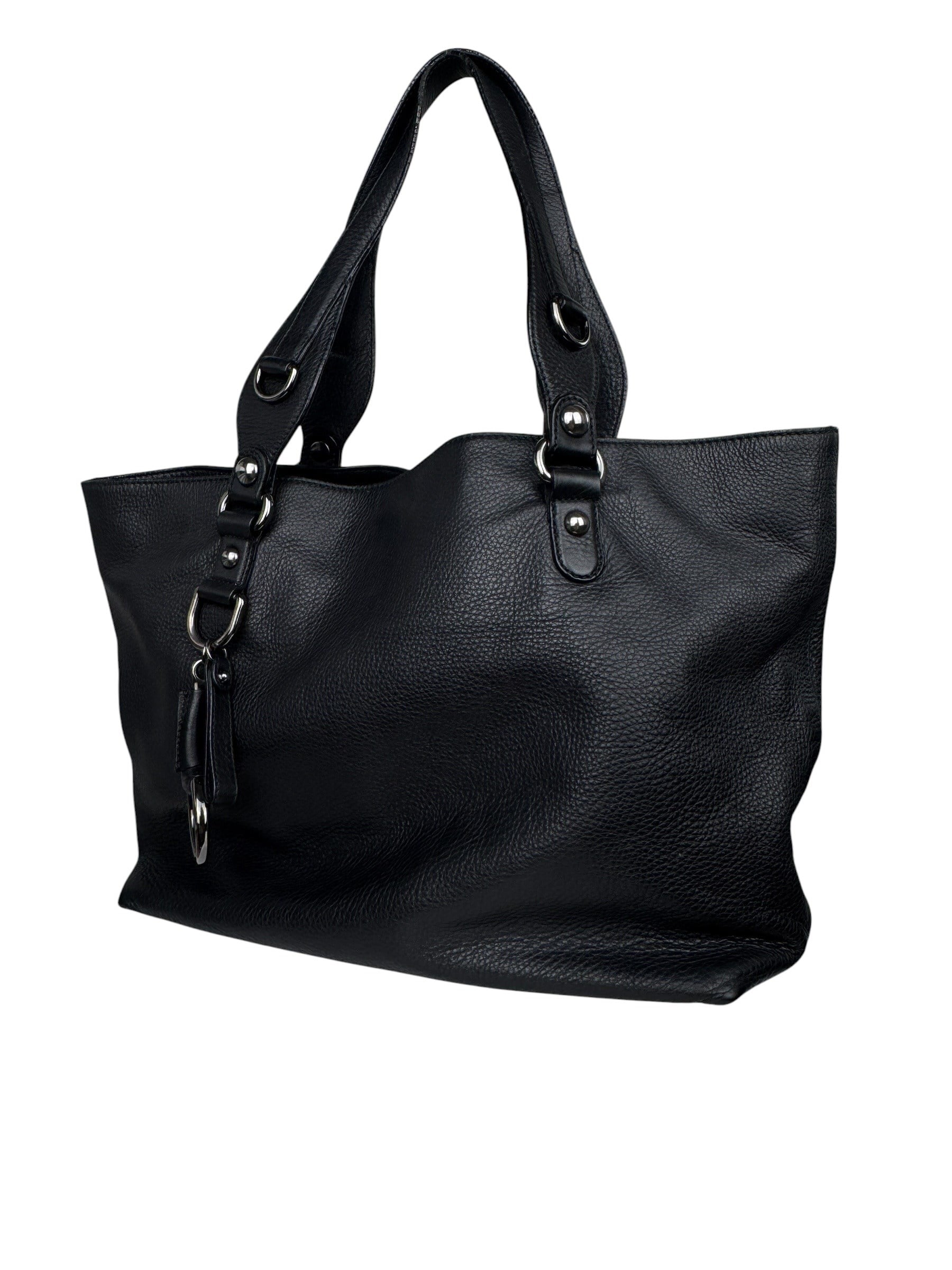 GUCCI BLACK HORSEBIT ICON TOTE BAG