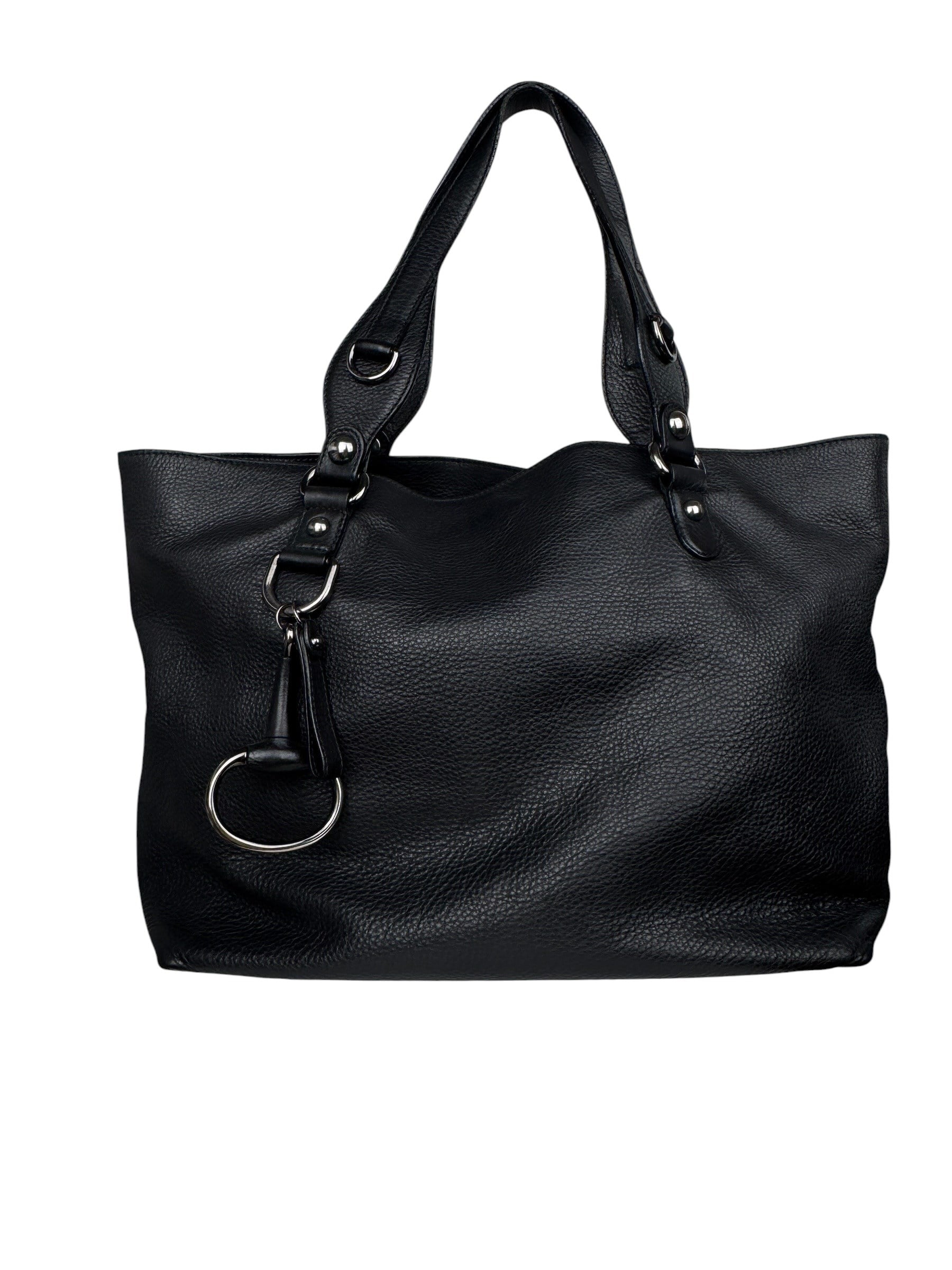 GUCCI BLACK HORSEBIT ICON TOTE BAG