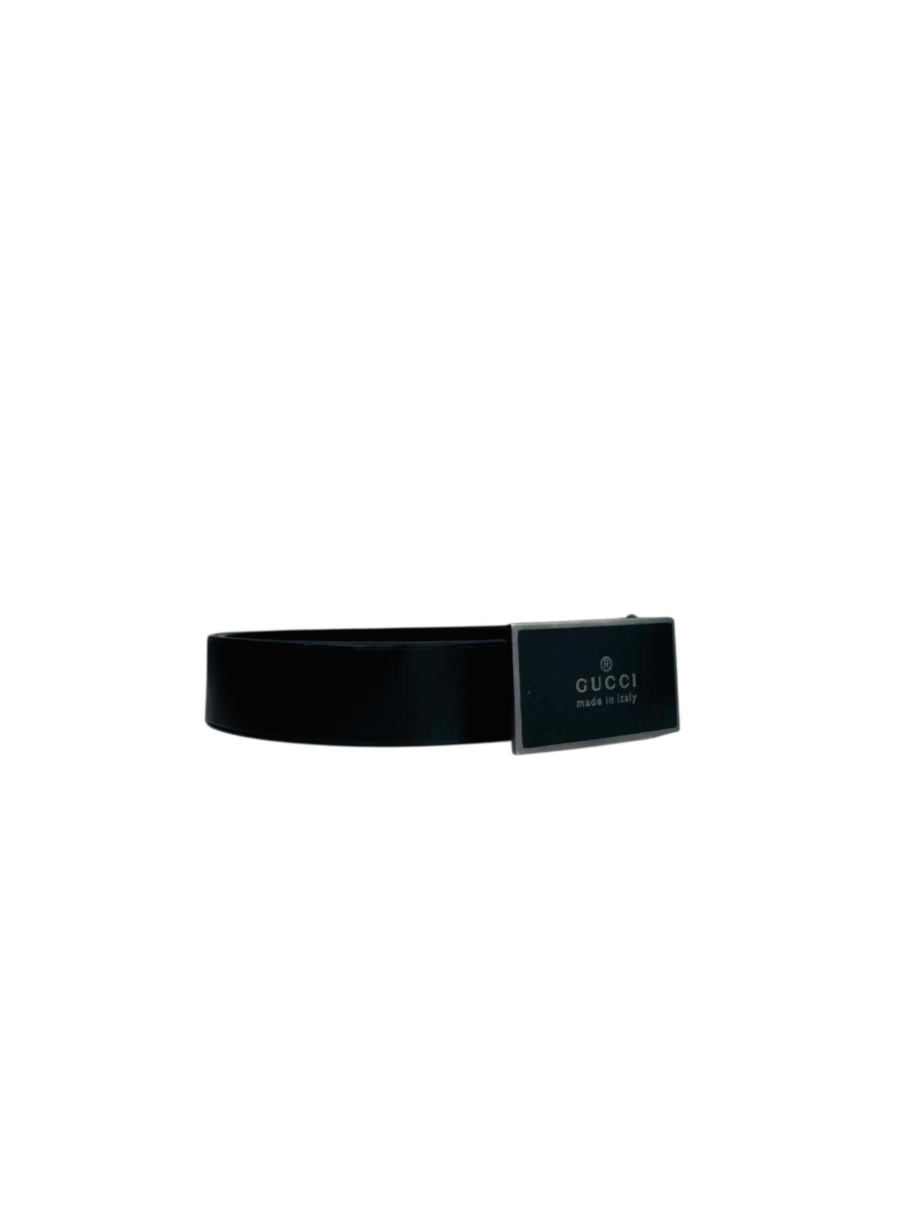 GUCCI BLACK LEATHER BELT