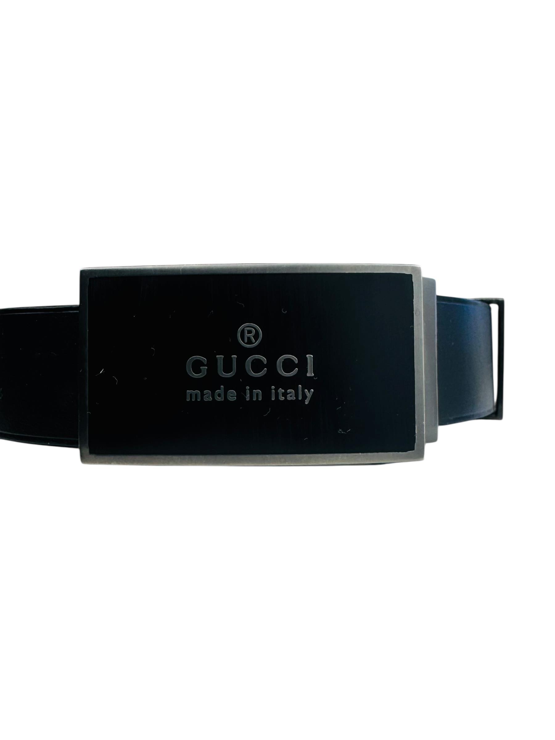 GUCCI BLACK LEATHER BELT