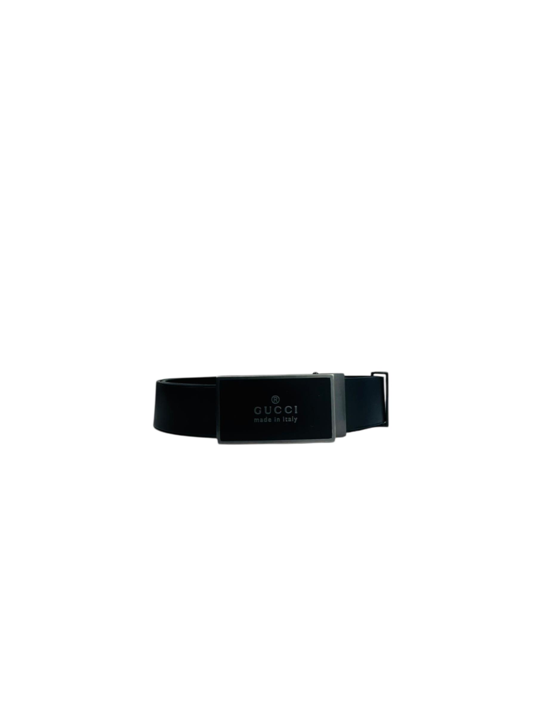 GUCCI BLACK LEATHER BELT