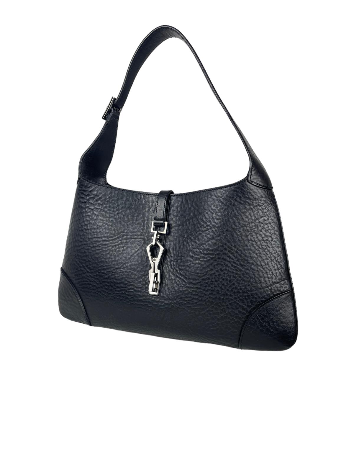 GUCCI BLACK LEATHER JACKIE BAG