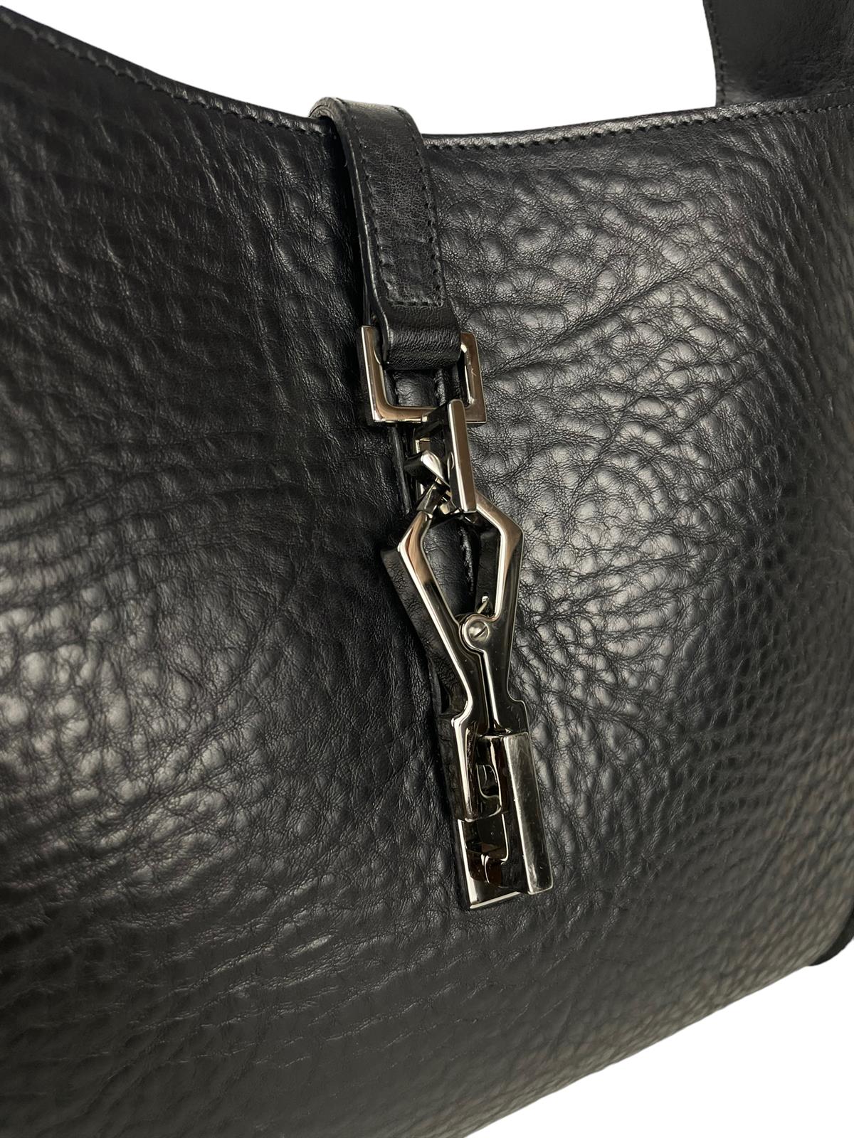 GUCCI BLACK LEATHER JACKIE BAG
