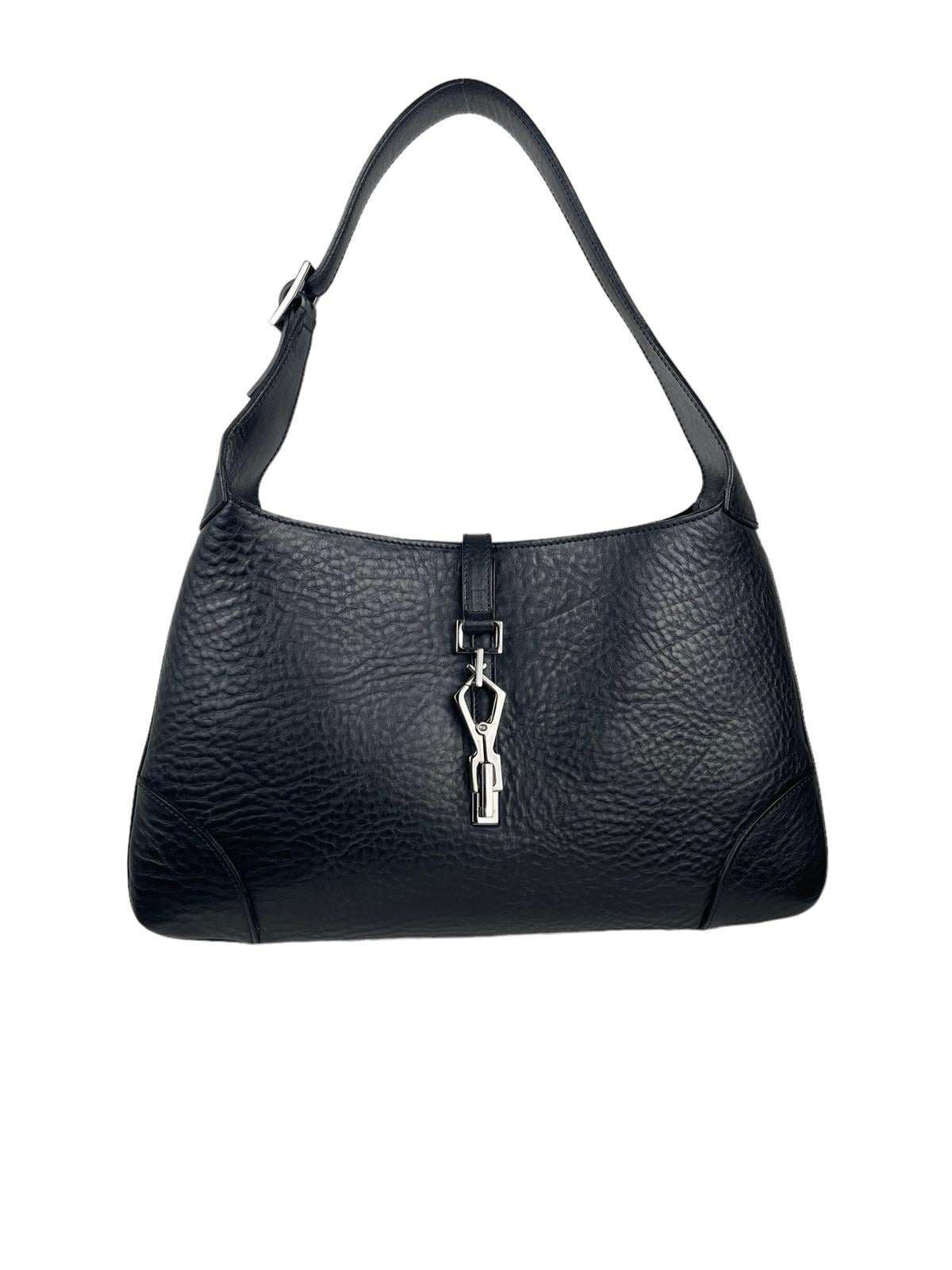 GUCCI BLACK LEATHER JACKIE BAG