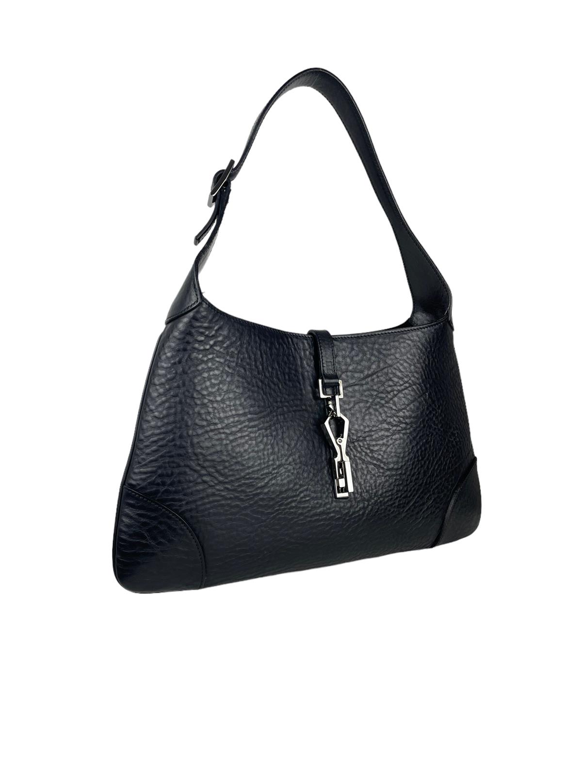 GUCCI BLACK LEATHER JACKIE BAG