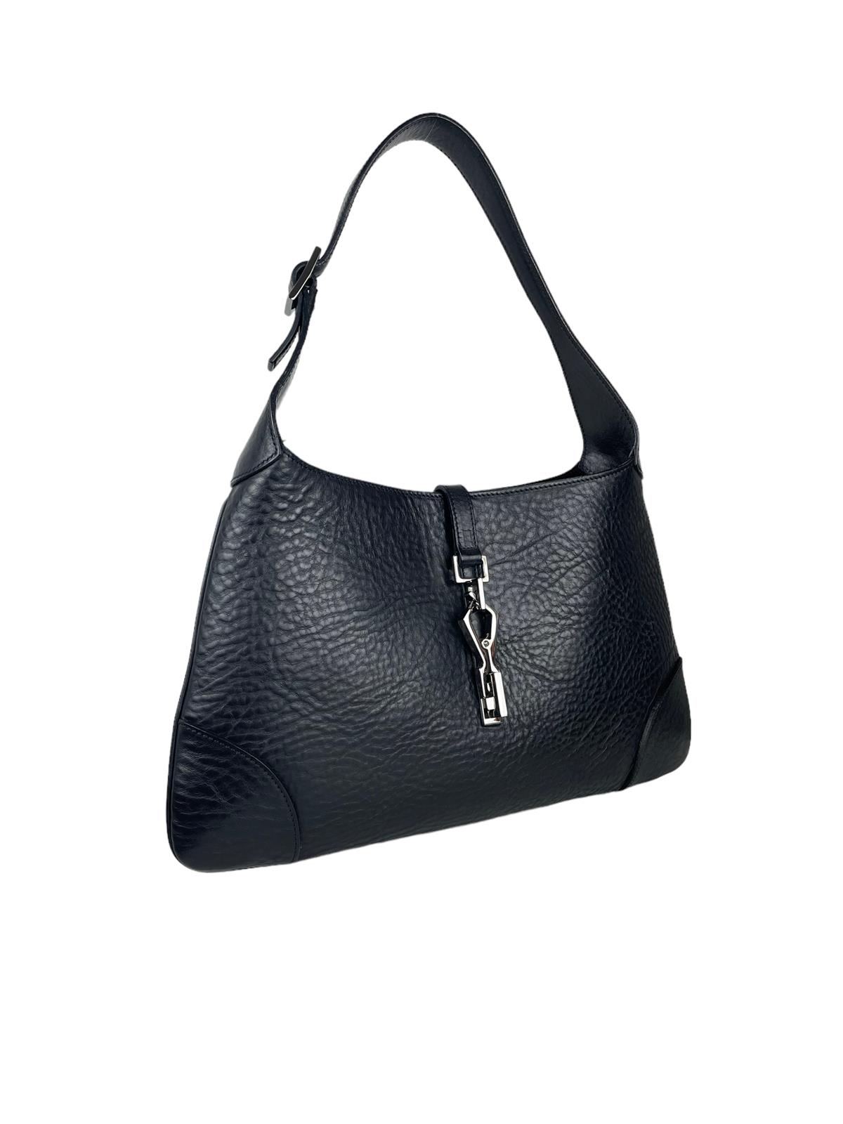 GUCCI BLACK LEATHER JACKIE BAG
