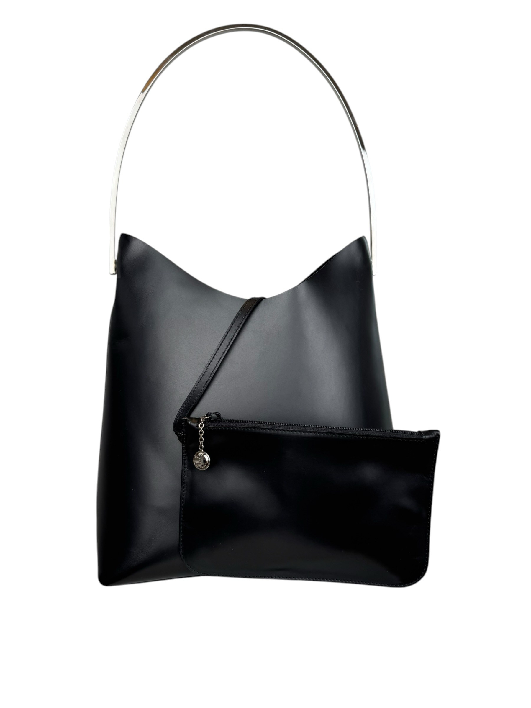 GUCCI BLACK LEATHER SHOULDER BAG
