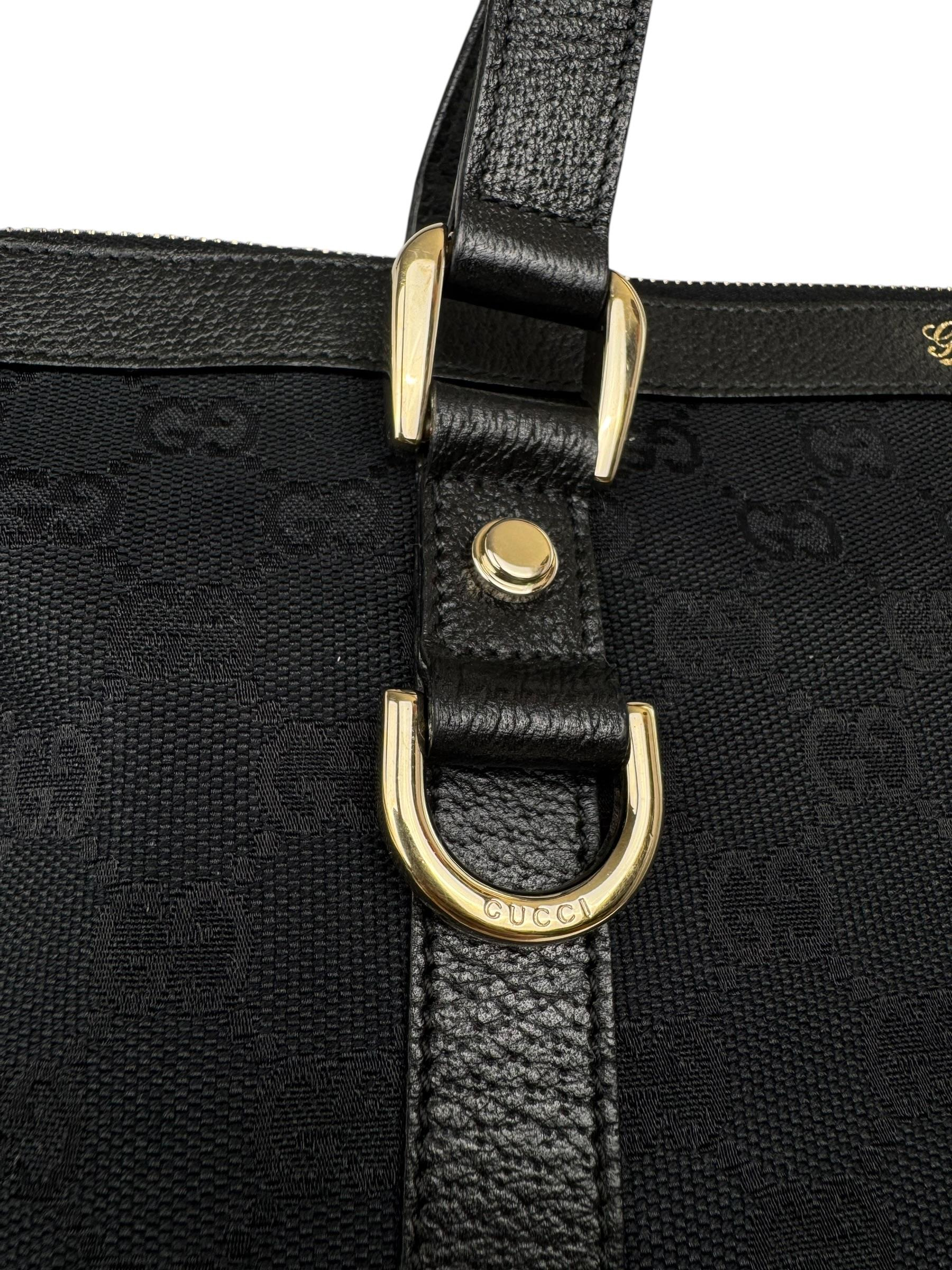 GUCCI BLACK MONOGRAM TOTE BAG