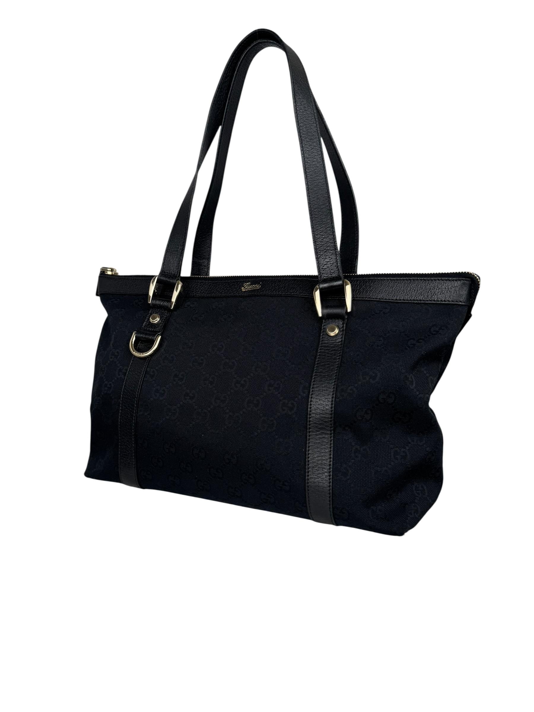 GUCCI BLACK MONOGRAM TOTE BAG