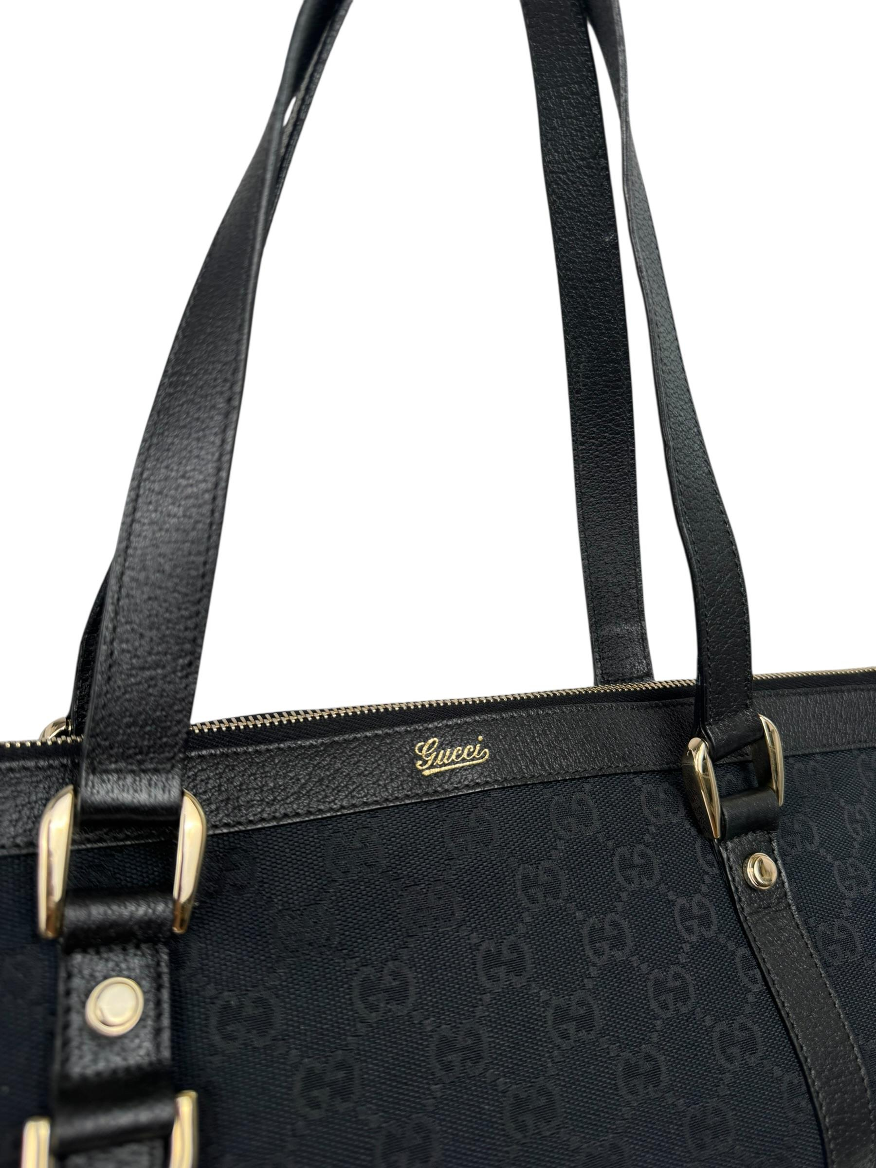 GUCCI BLACK MONOGRAM TOTE BAG