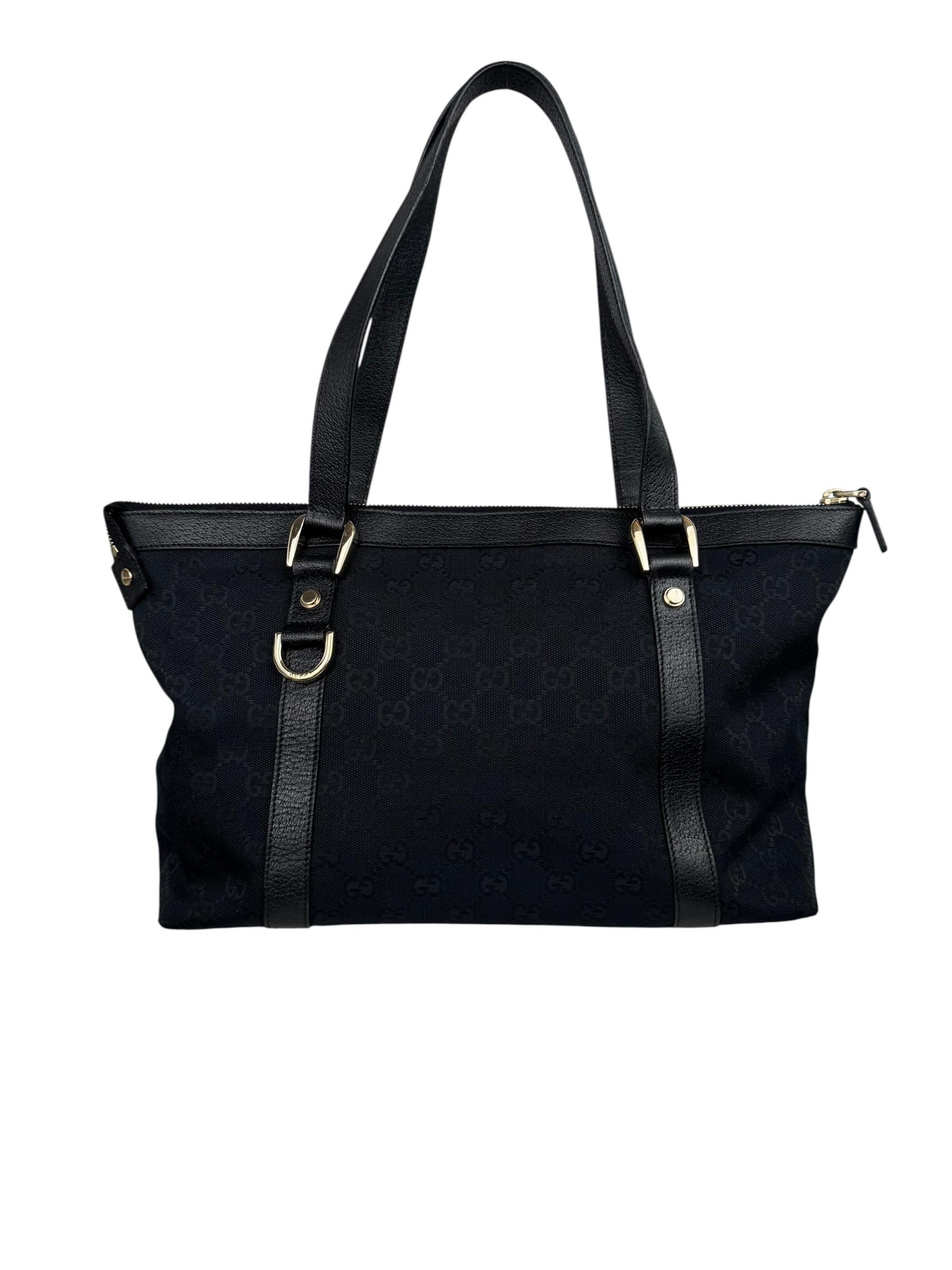 GUCCI BLACK MONOGRAM TOTE BAG