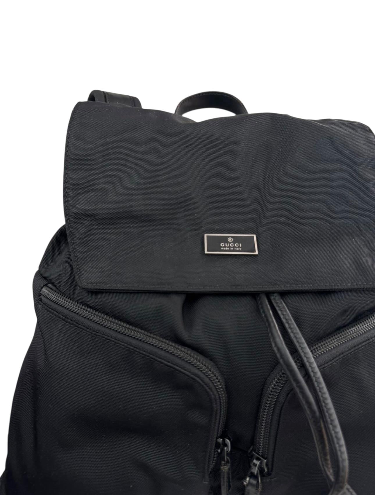 GUCCI BLACK NYLON BACKPACK