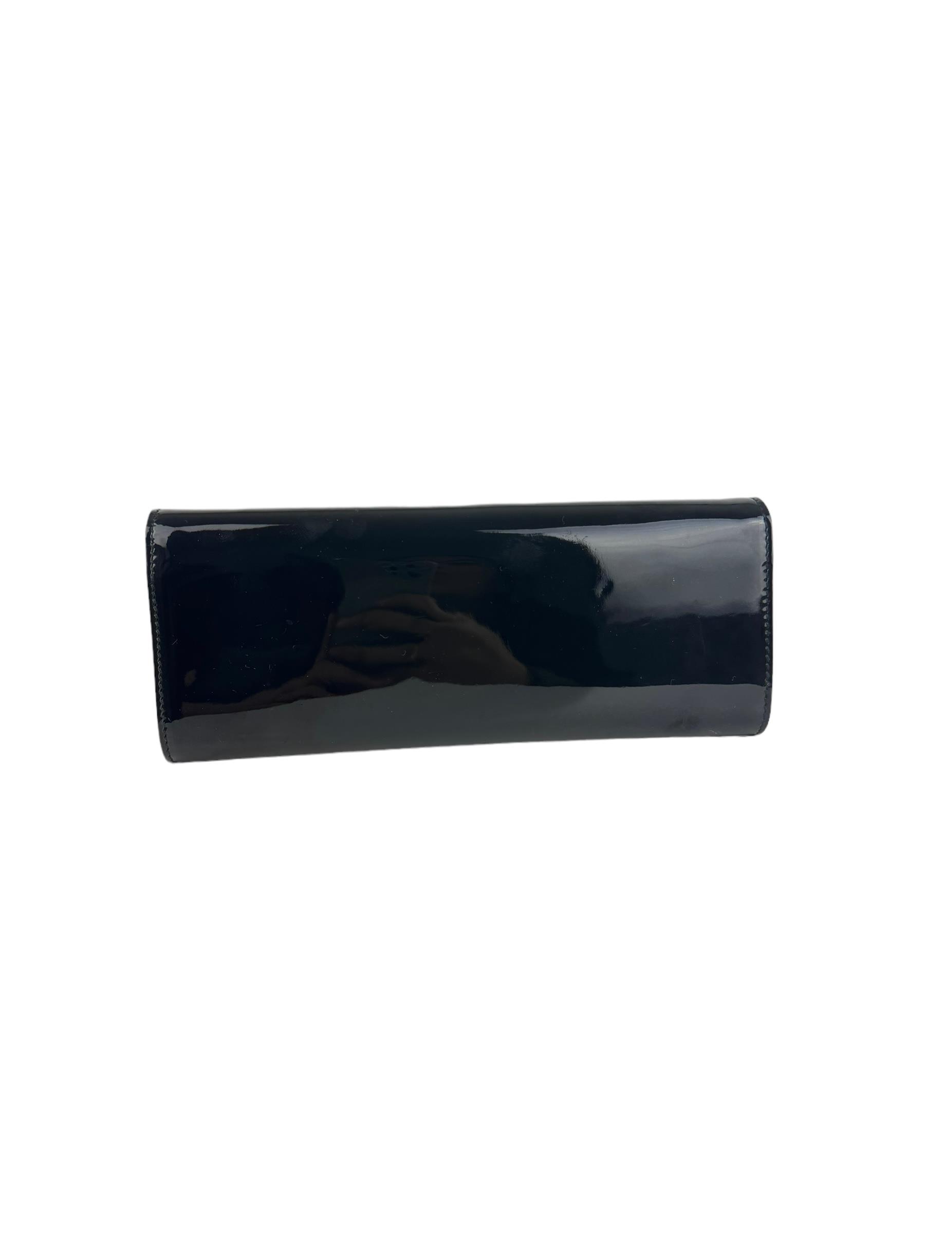 GUCCI BLACK PATENT LEATHER CLUTCH BAG