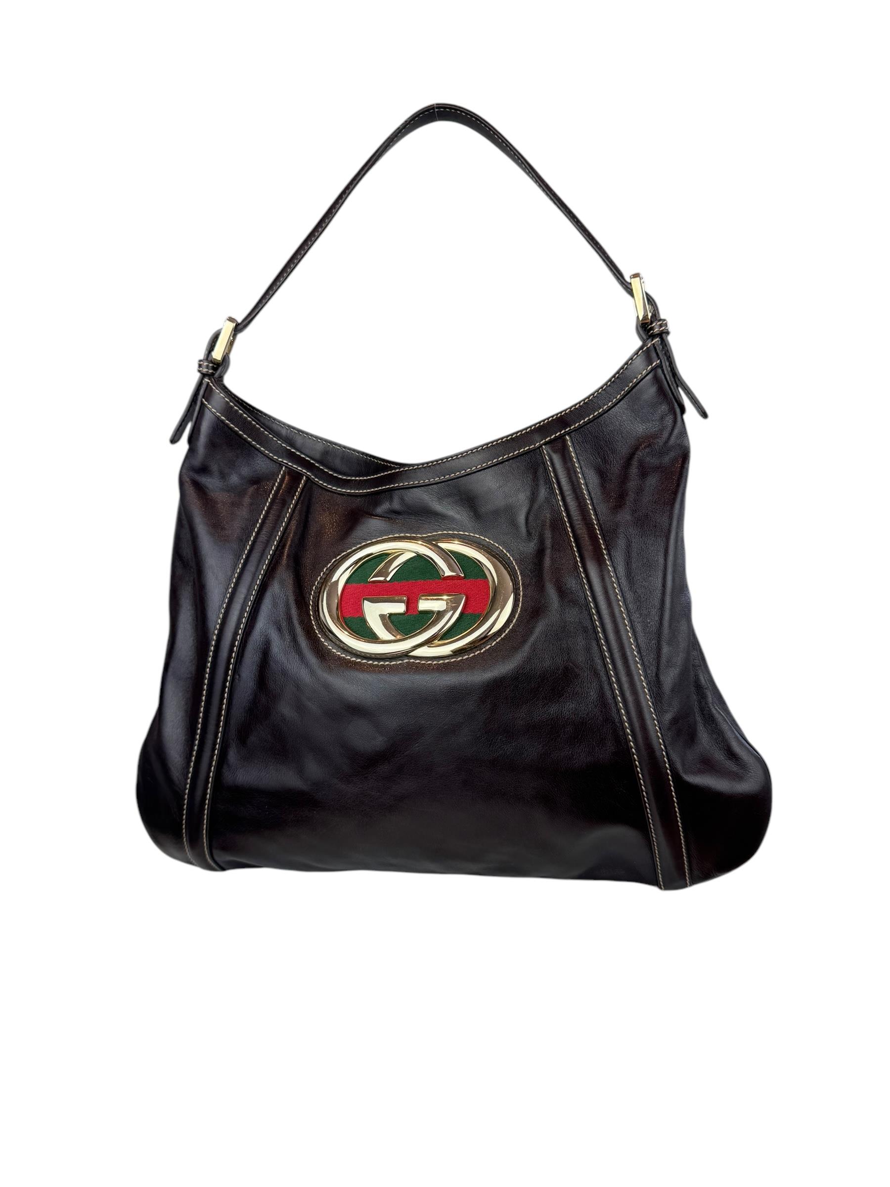 GUCCI BROWN BRITT HOBO BAG