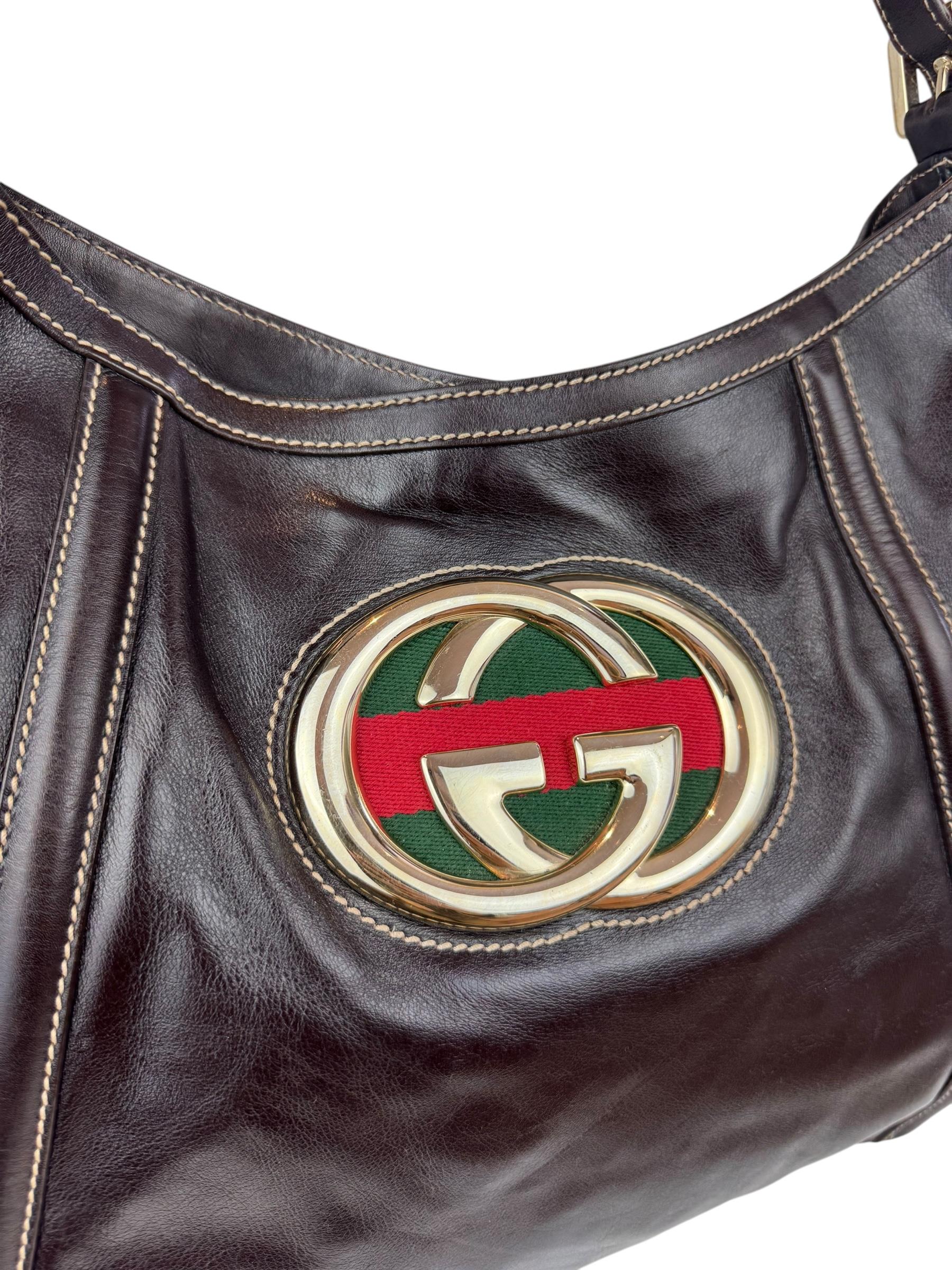 GUCCI BROWN BRITT HOBO BAG