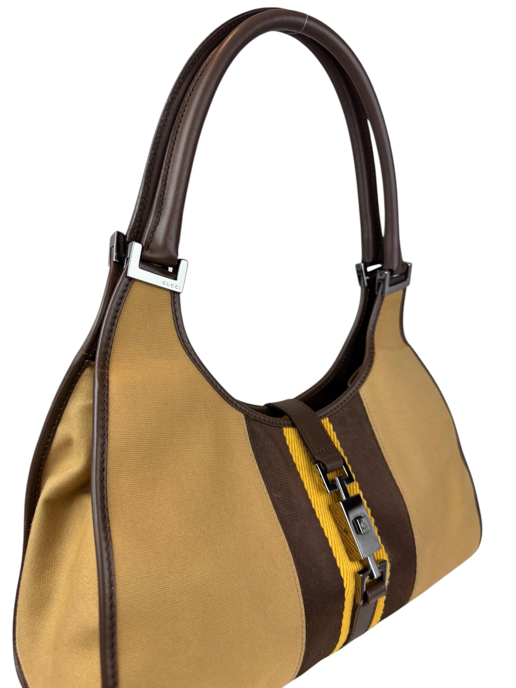 GUCCI BROWN CANVAS JACKIE BAG