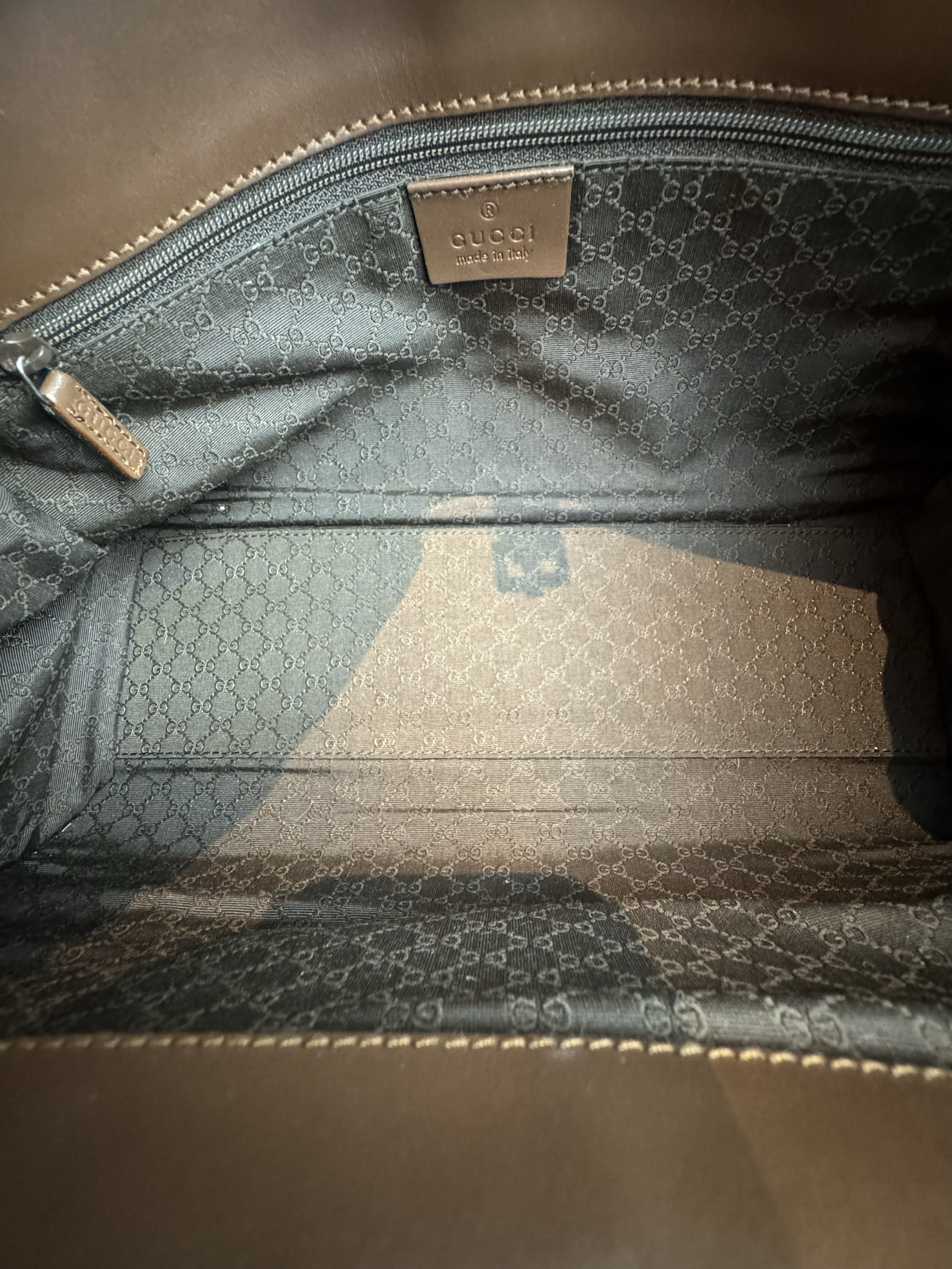 GUCCI BROWN CANVAS JACKIE BAG