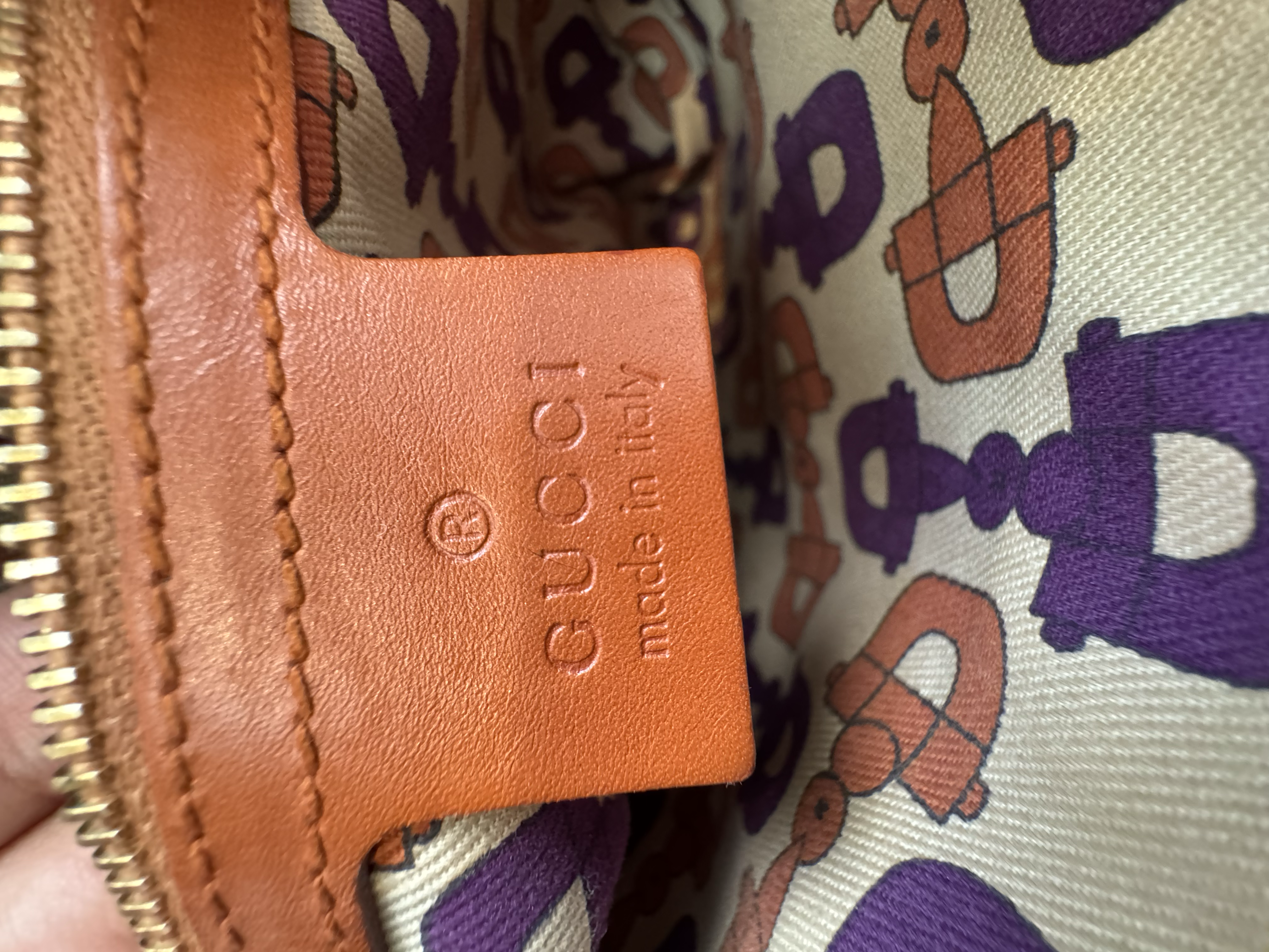GUCCI BROWN GG LEATHER JACKIE BAG