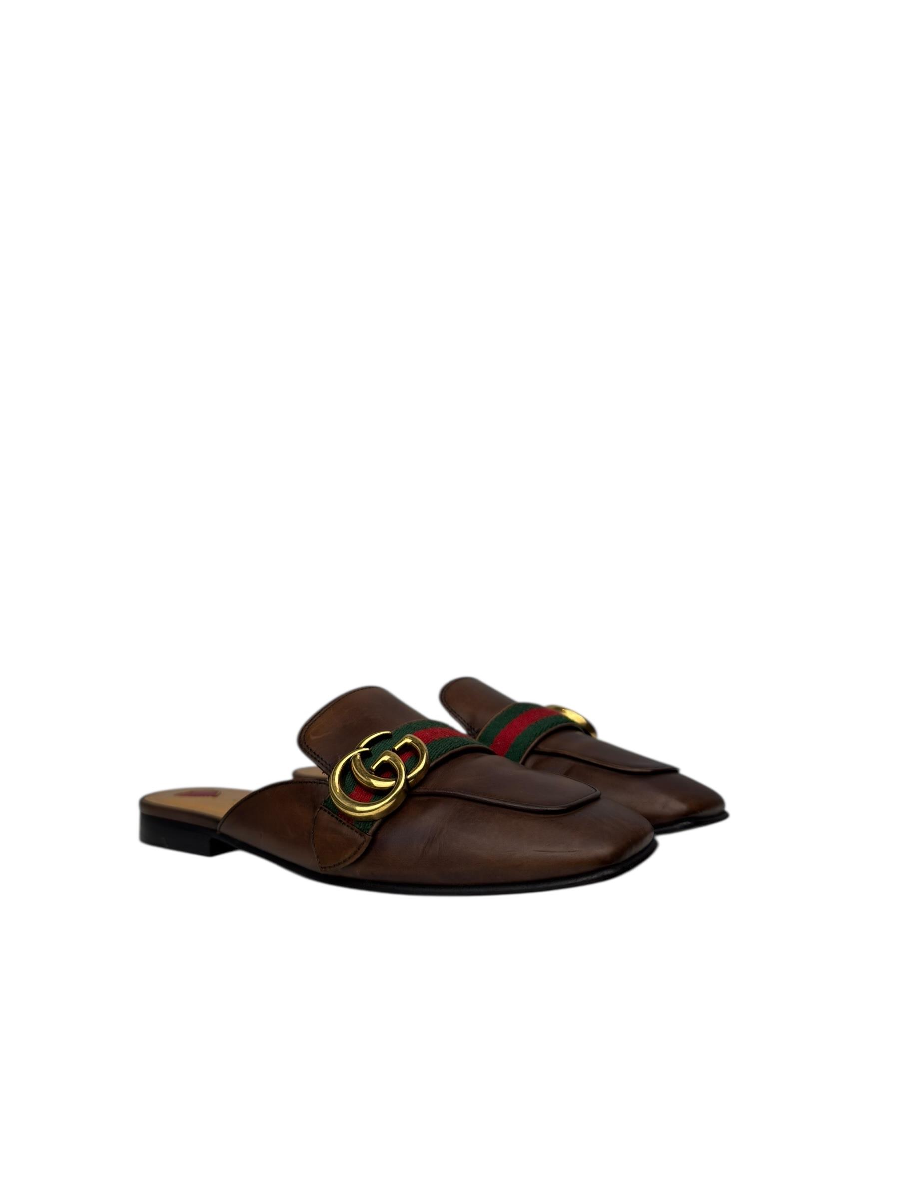 GUCCI BROWN GG PRINCETOWN LOAFER