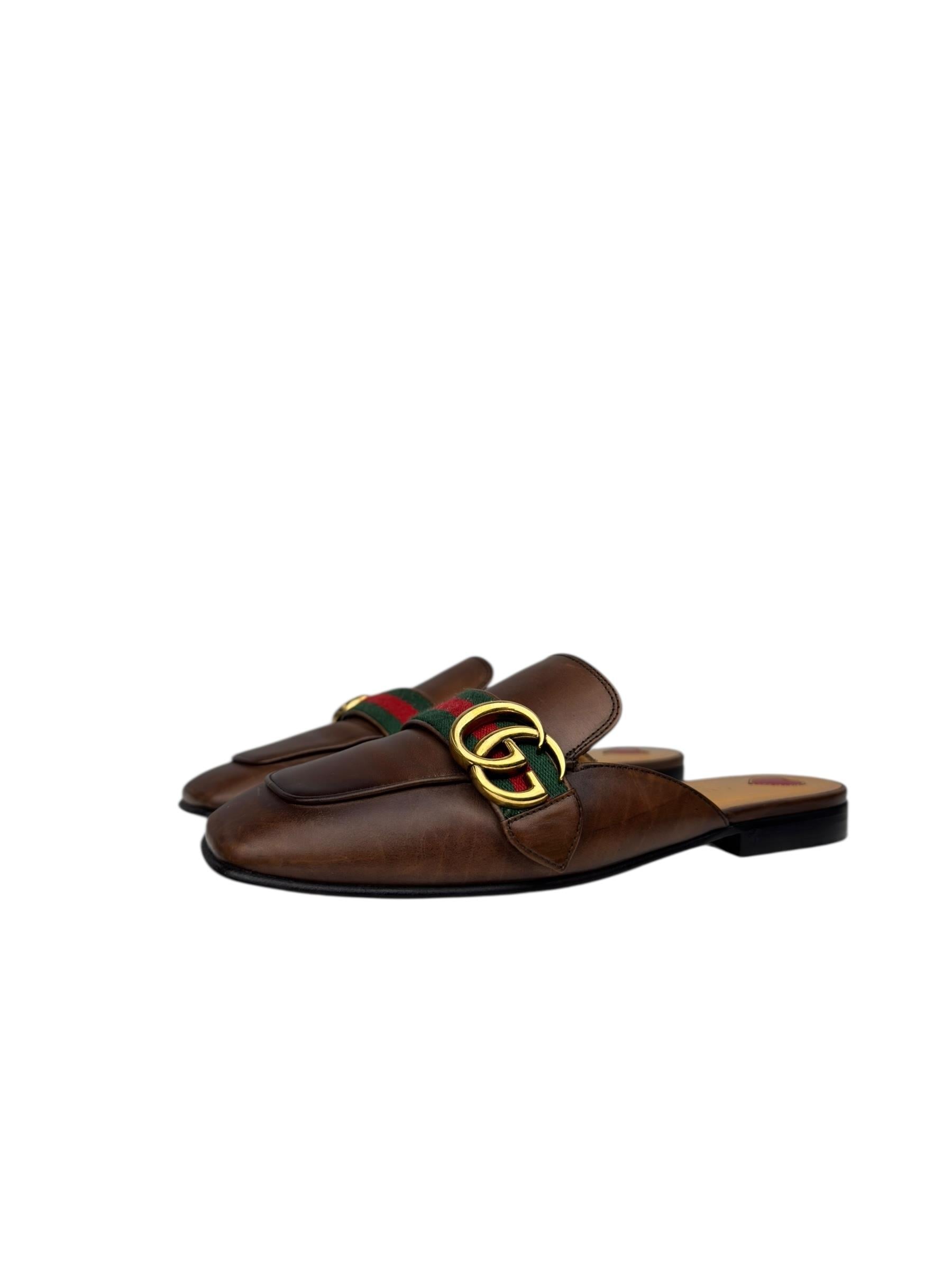 GUCCI BROWN GG PRINCETOWN LOAFER