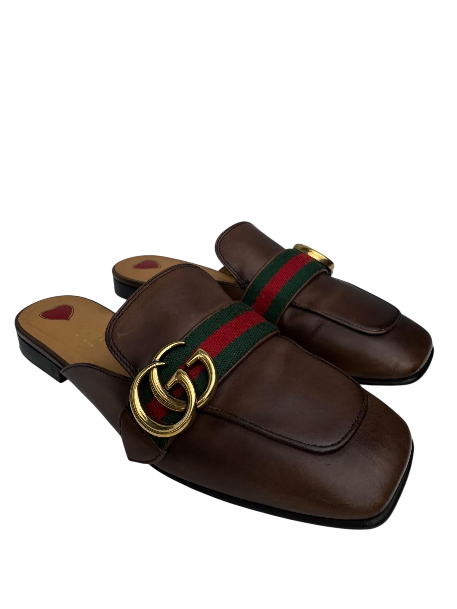 GUCCI BROWN GG PRINCETOWN LOAFER
