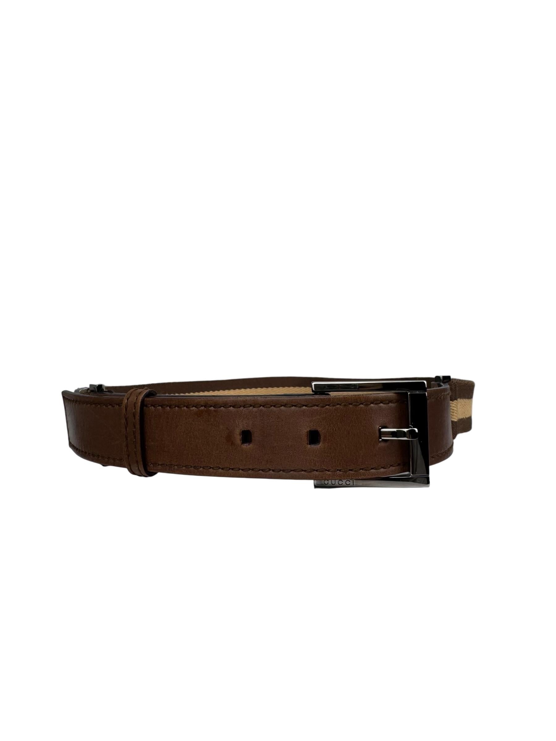 GUCCI BROWN LEATHER BELT