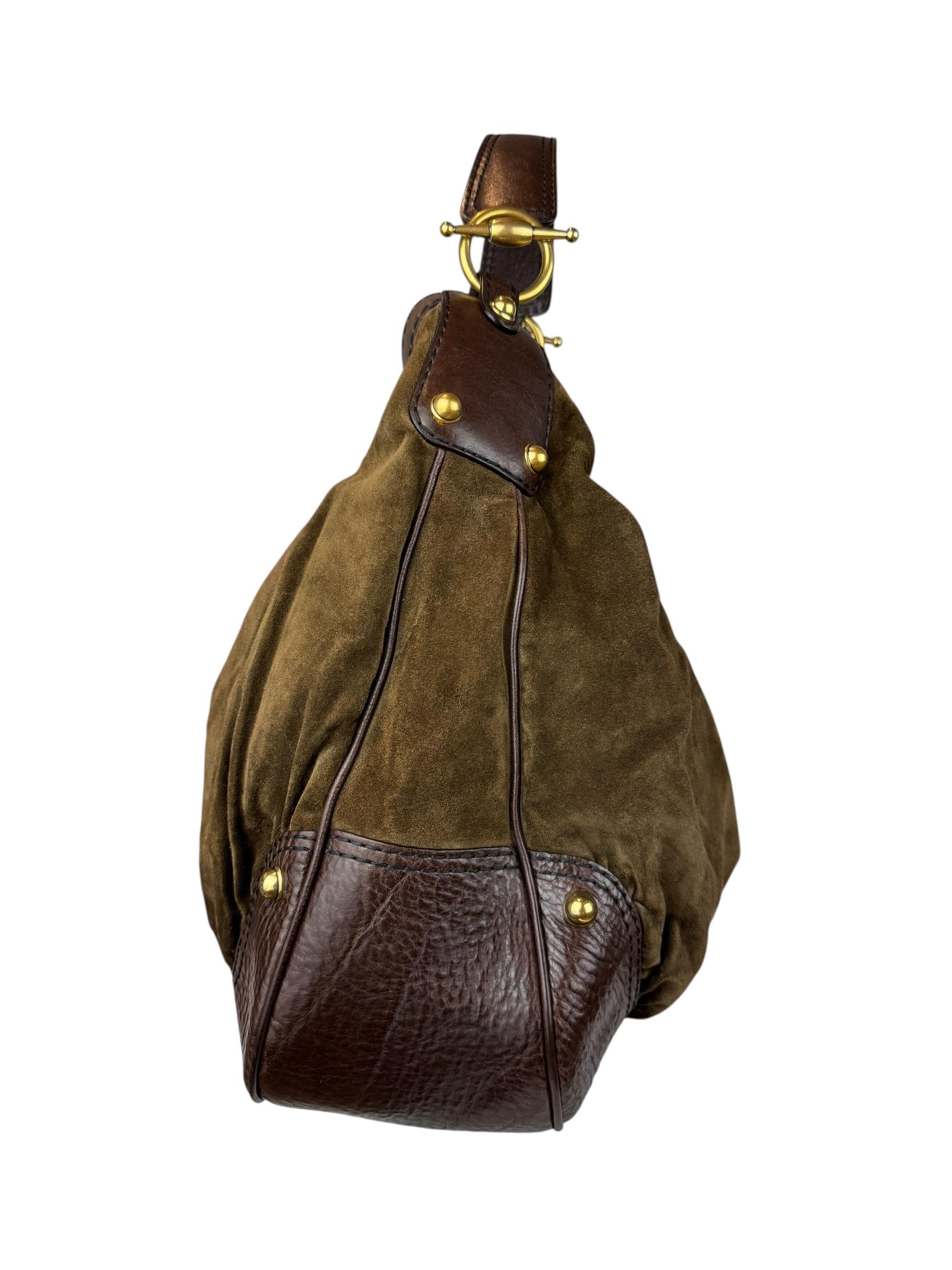 GUCCI BROWN SUEDE HOBO BAG