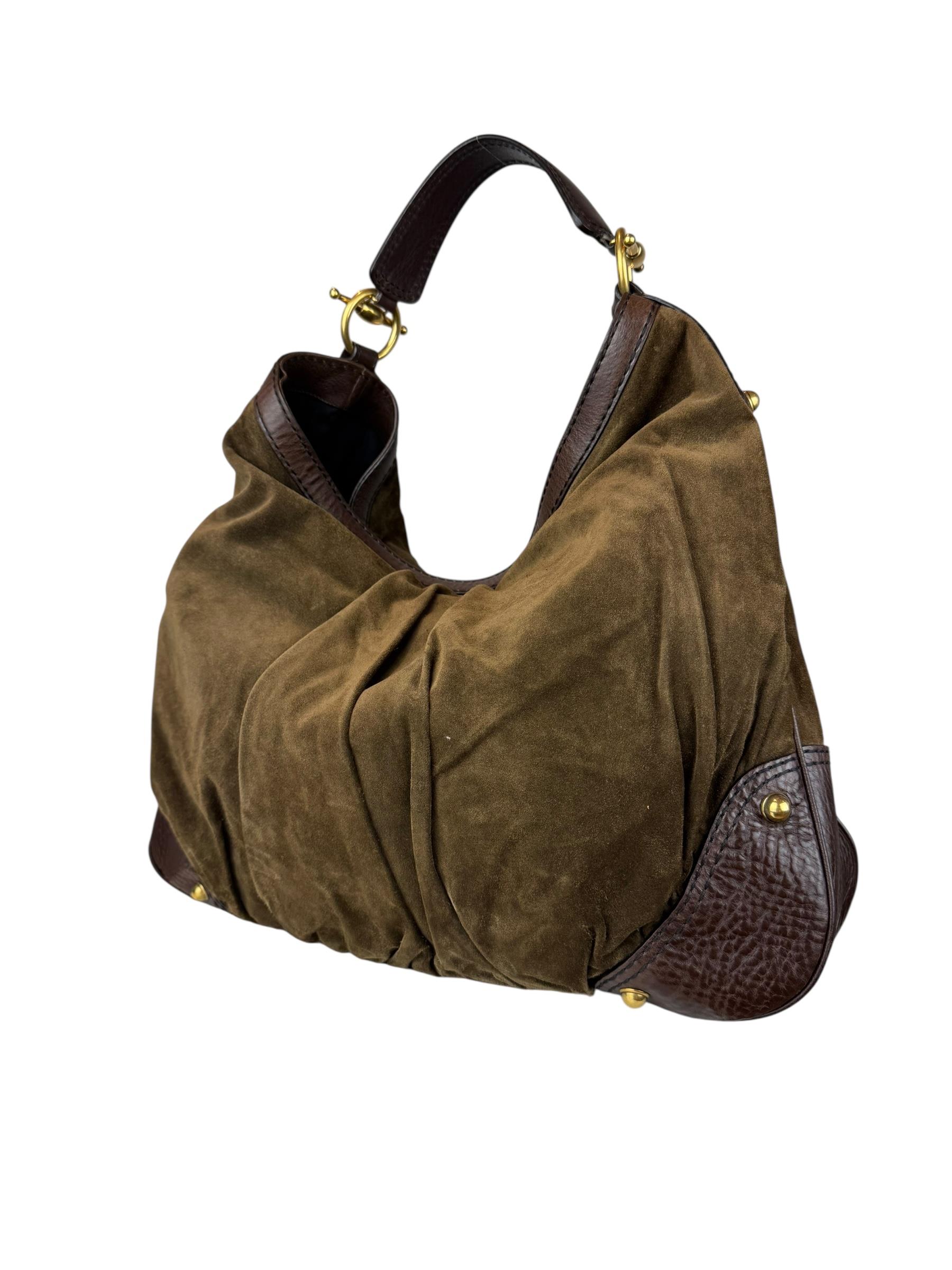 GUCCI BROWN SUEDE HOBO BAG