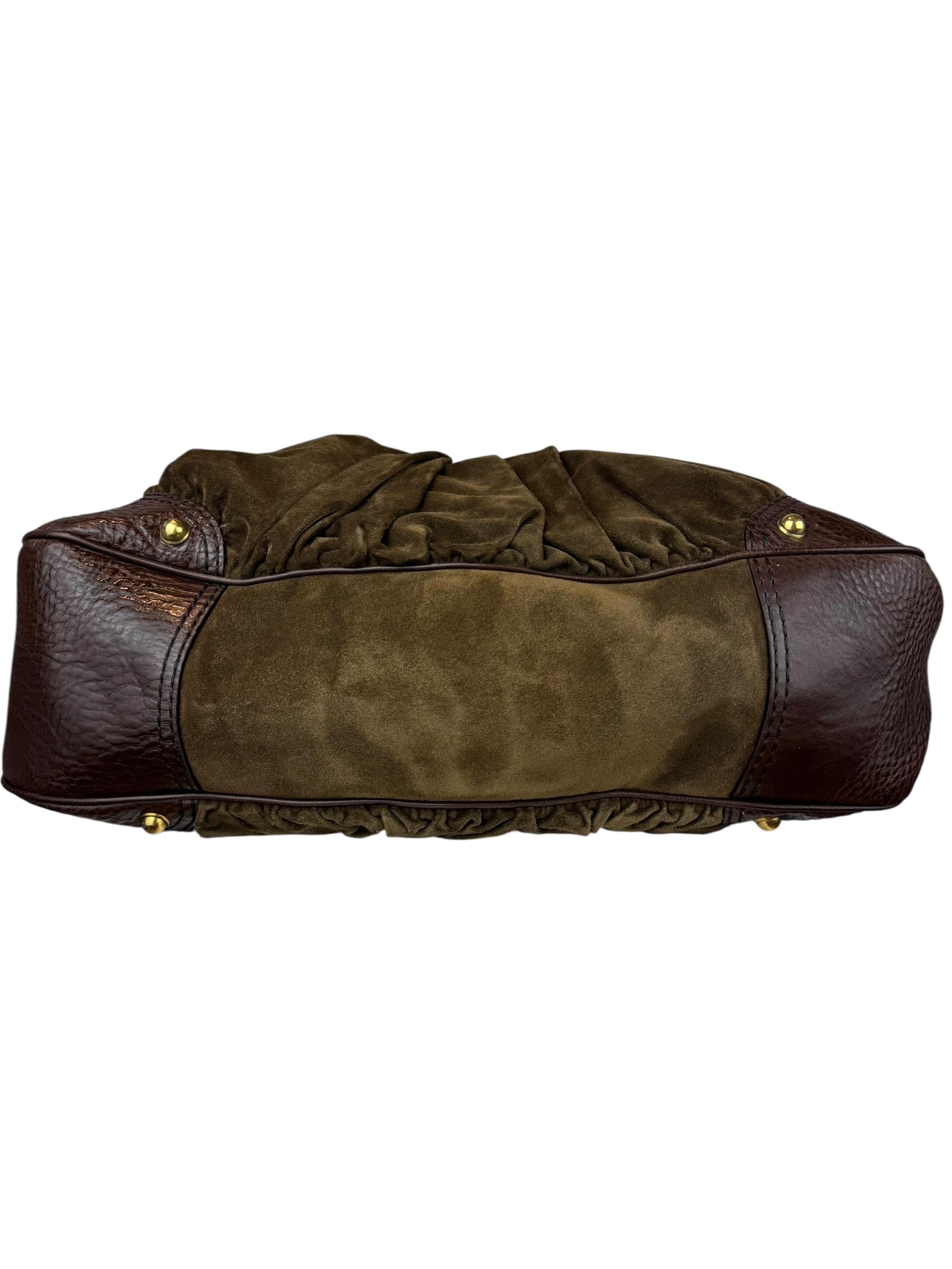 GUCCI BROWN SUEDE HOBO BAG