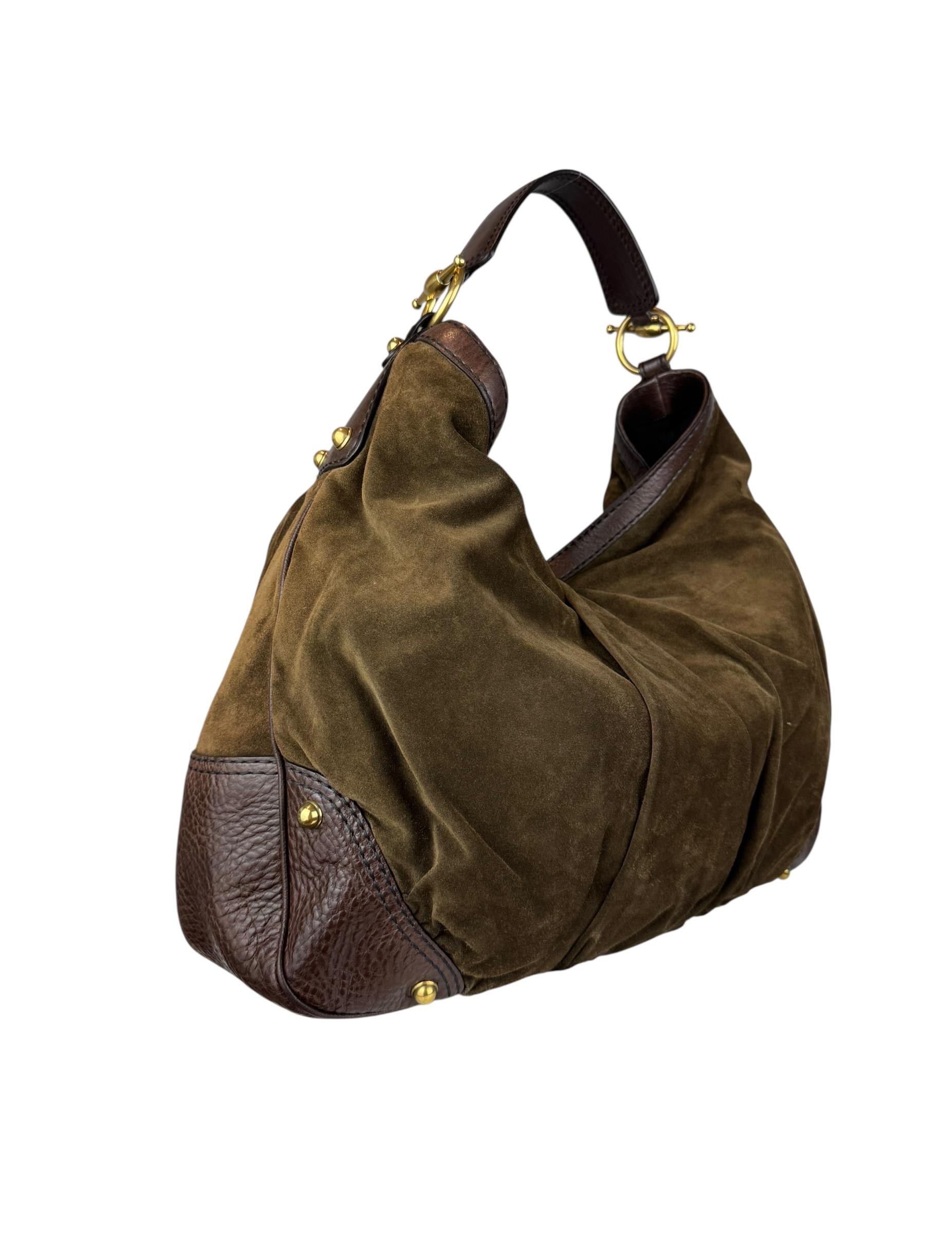 GUCCI BROWN SUEDE HOBO BAG