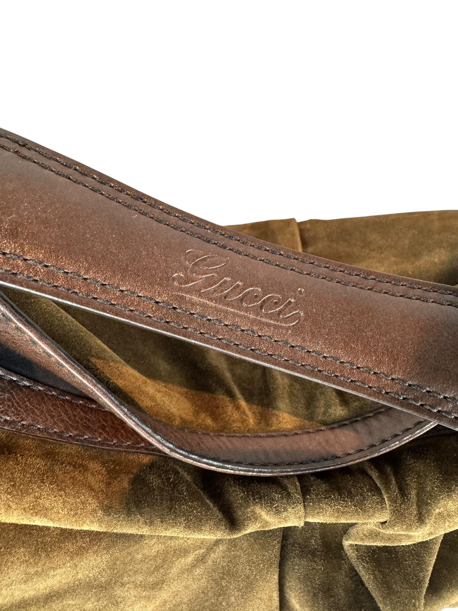 GUCCI BROWN SUEDE HOBO BAG