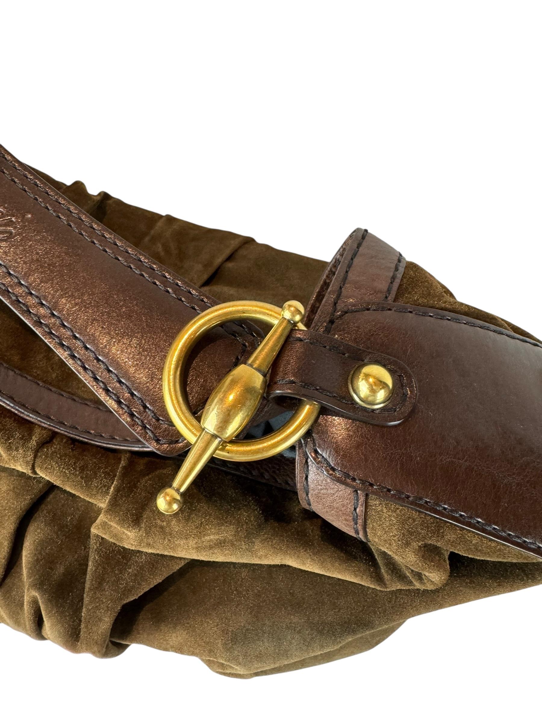 GUCCI BROWN SUEDE HOBO BAG