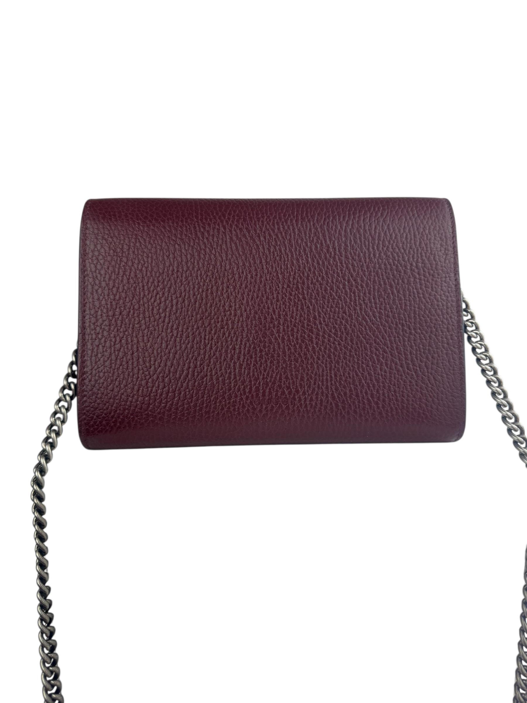 GUCCI BURGUNDYH DIONYSUS CHAIN BAG