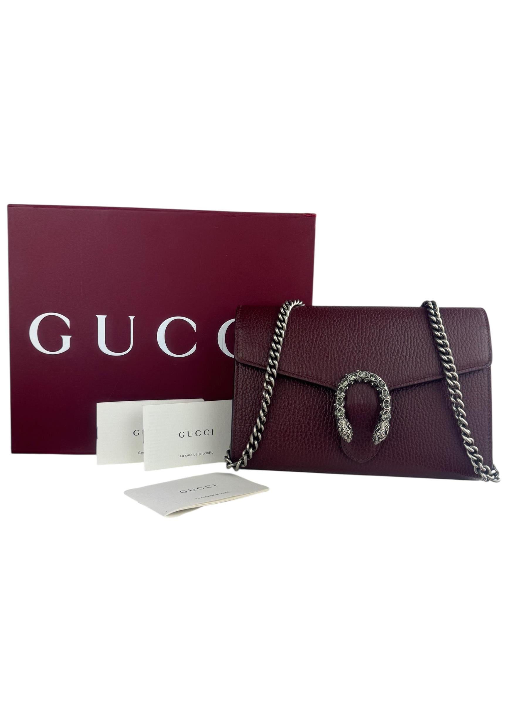 GUCCI BURGUNDYH DIONYSUS CHAIN BAG