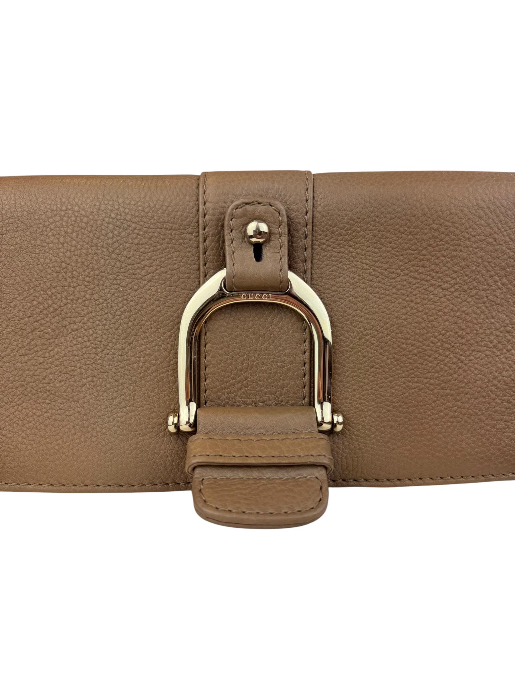 GUCCI CALFSKIN GREENWICH BEIGE CLUTCH 