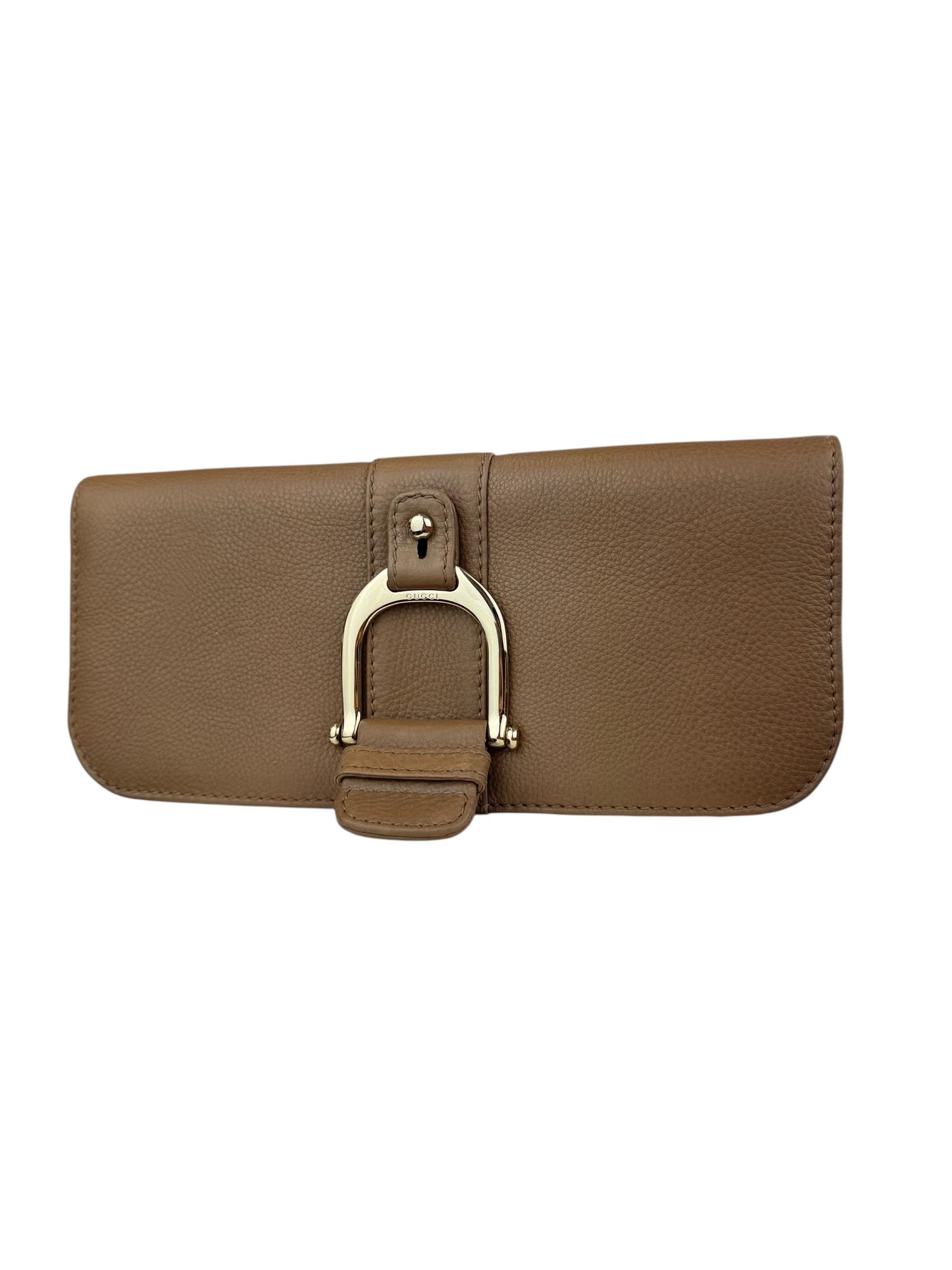 GUCCI CALFSKIN GREENWICH BEIGE CLUTCH 