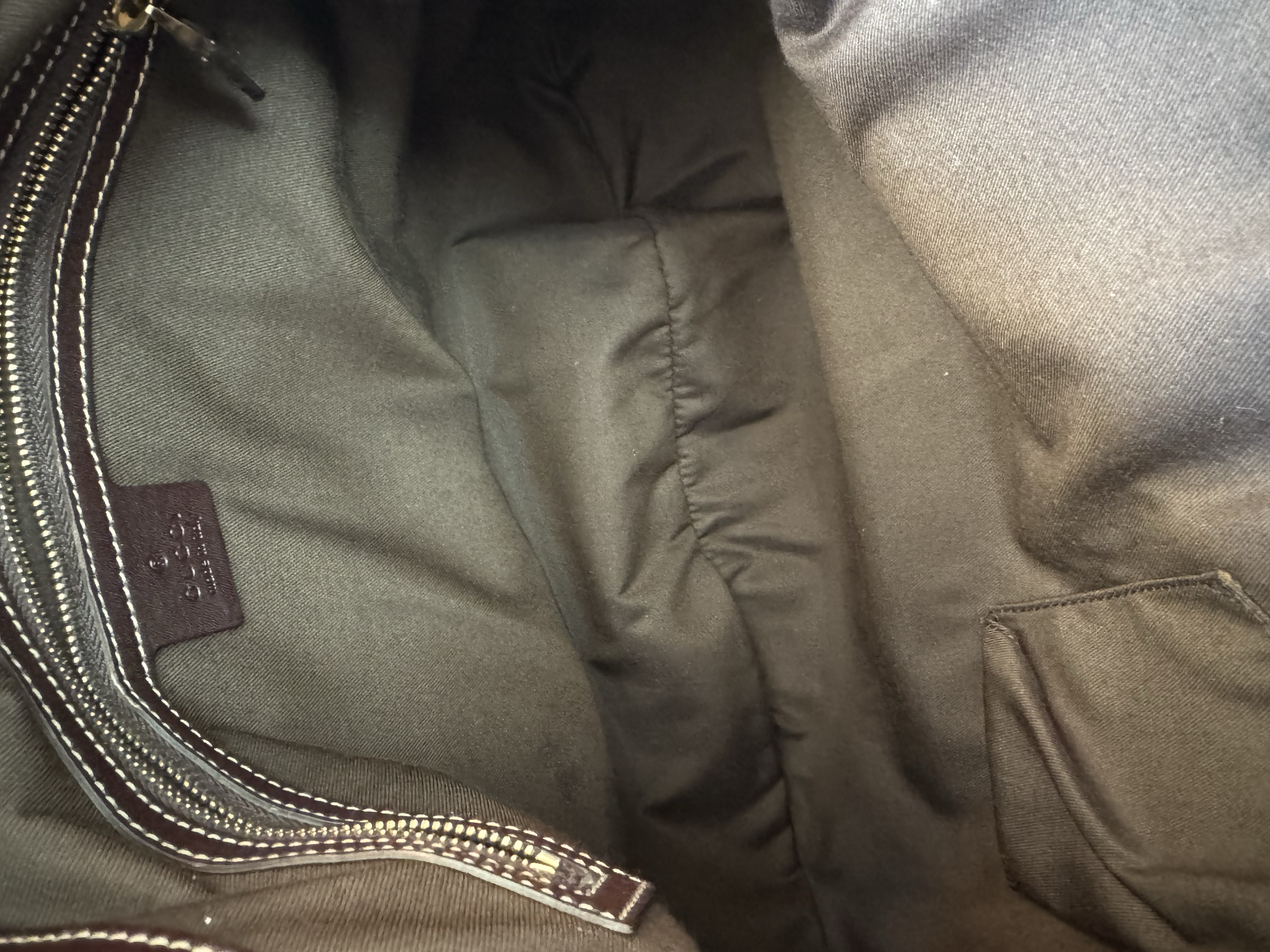 GUCCI DARK BROWN GG WEB BRITT TOTE BAG