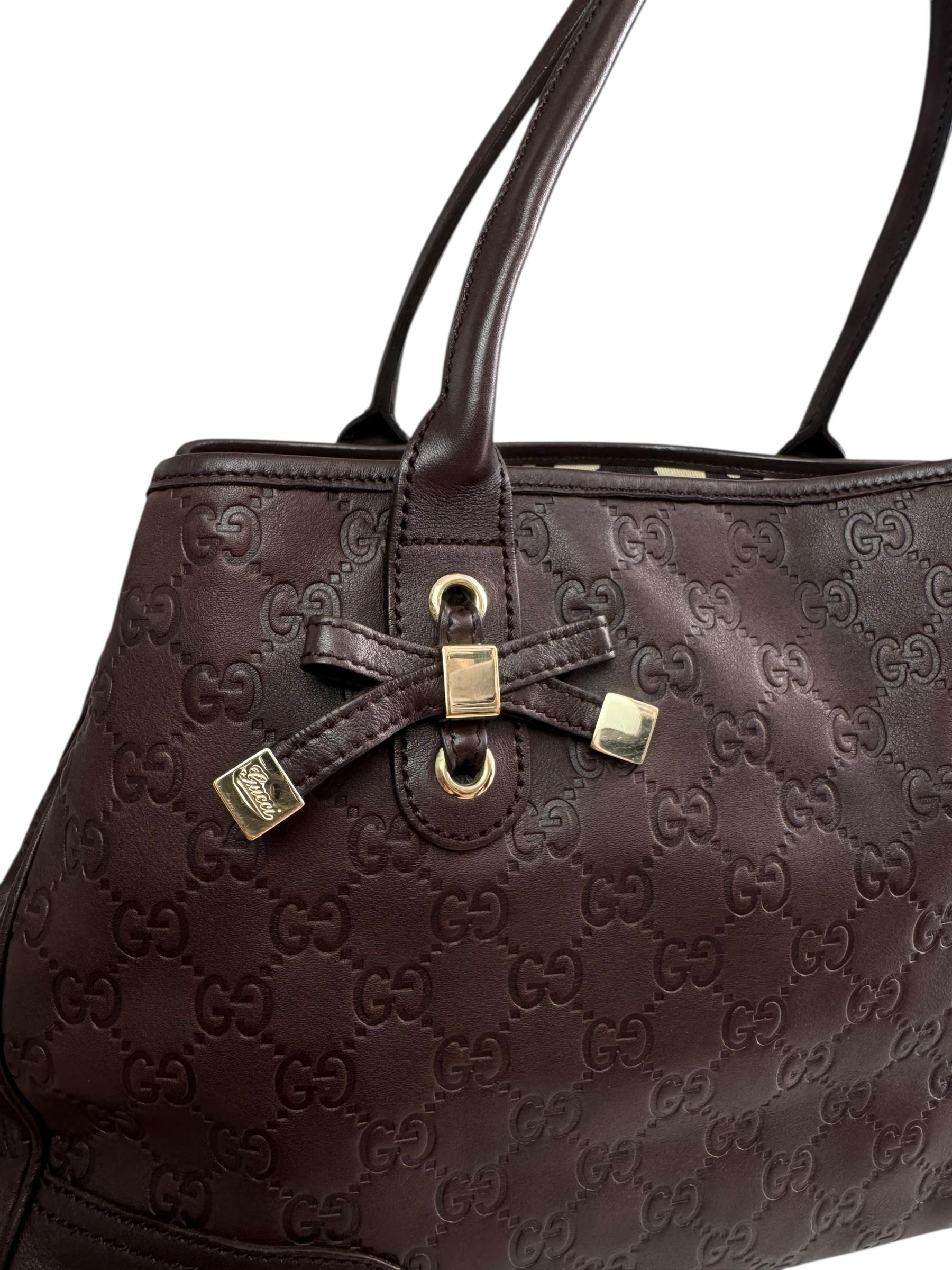 GUCCI DARK BROWN GUCCISIMA PRINCESS TOTE BAG