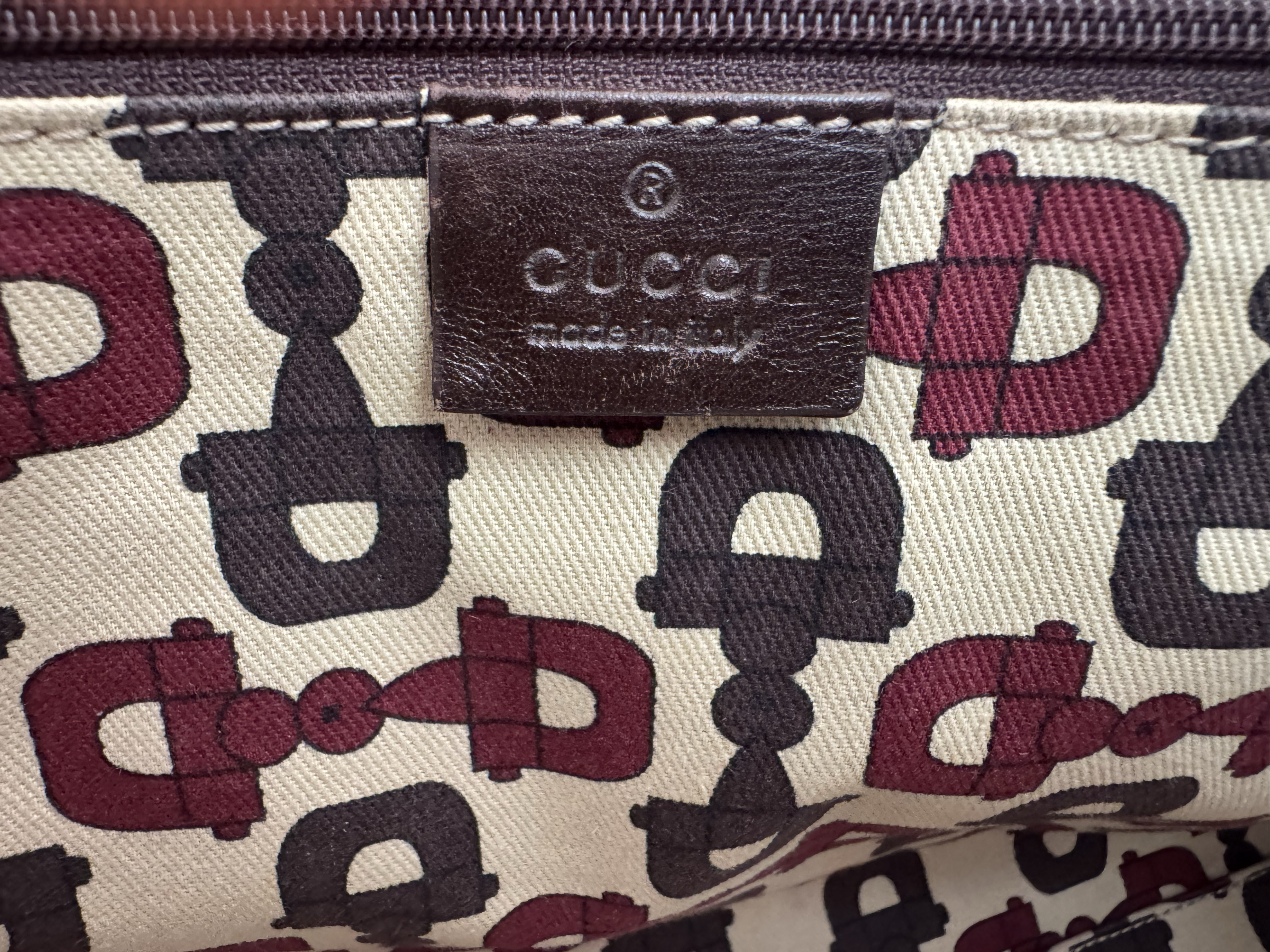 GUCCI DARK BROWN GUCCISIMA PRINCESS TOTE BAG