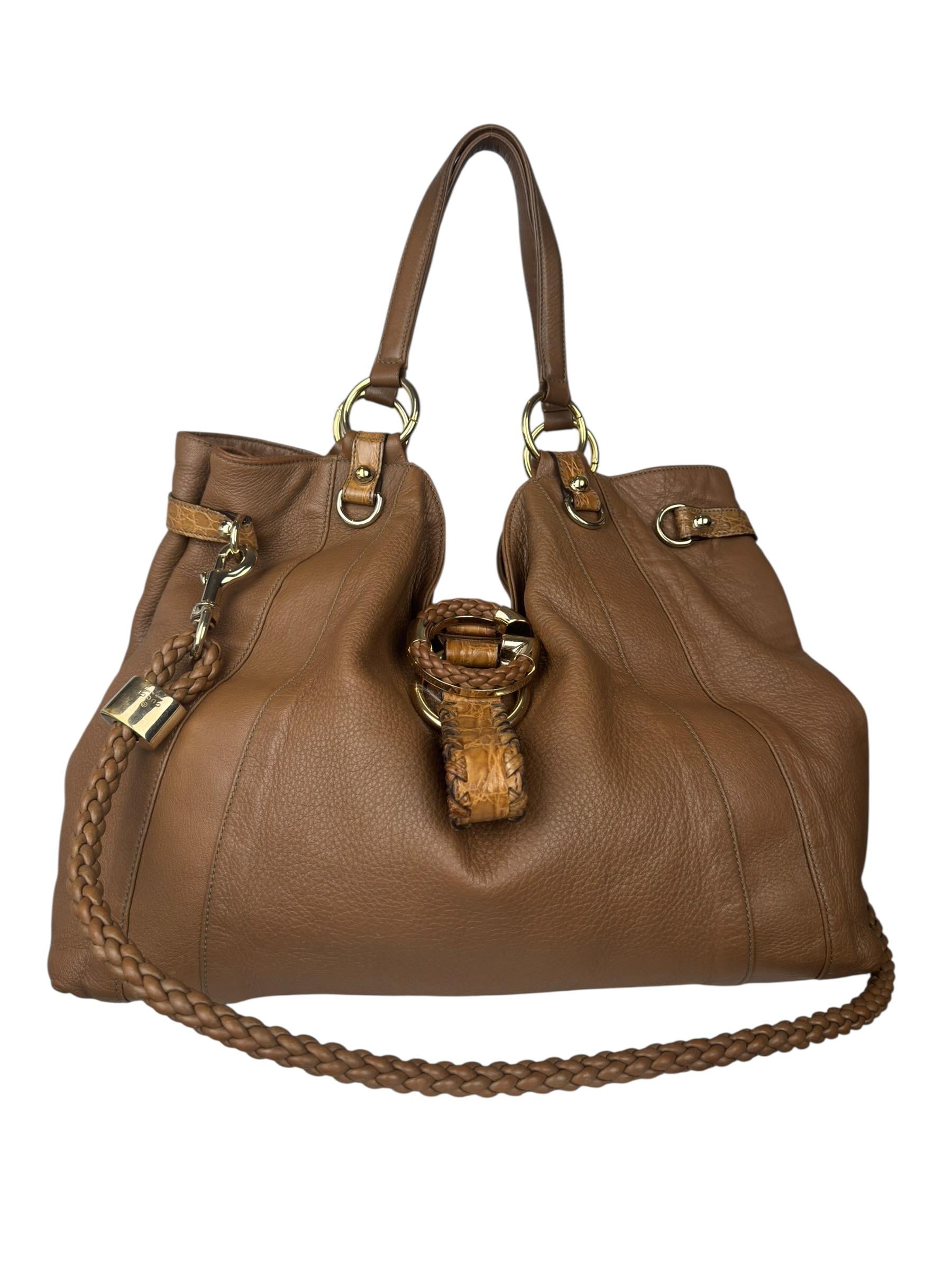 GUCCI G LOGO BROWN TOTE BAG