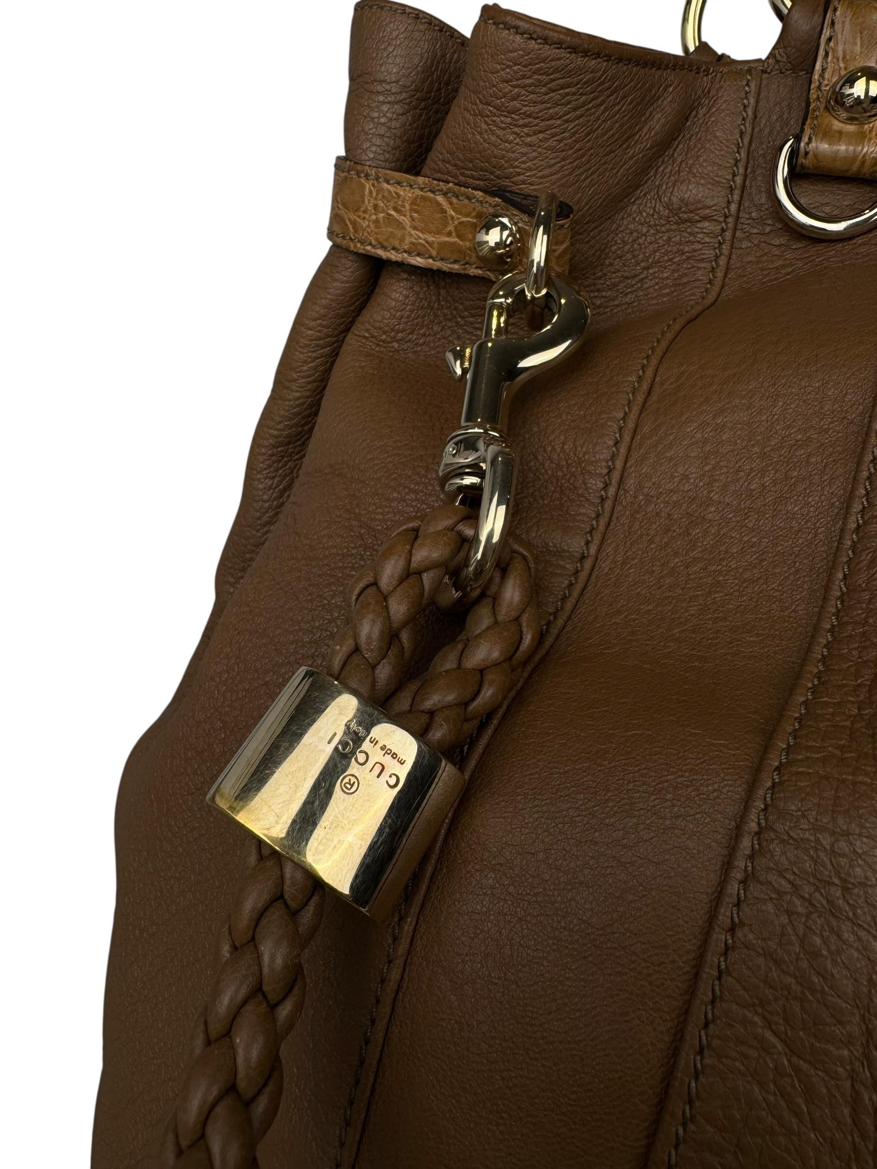 GUCCI G LOGO BROWN TOTE BAG