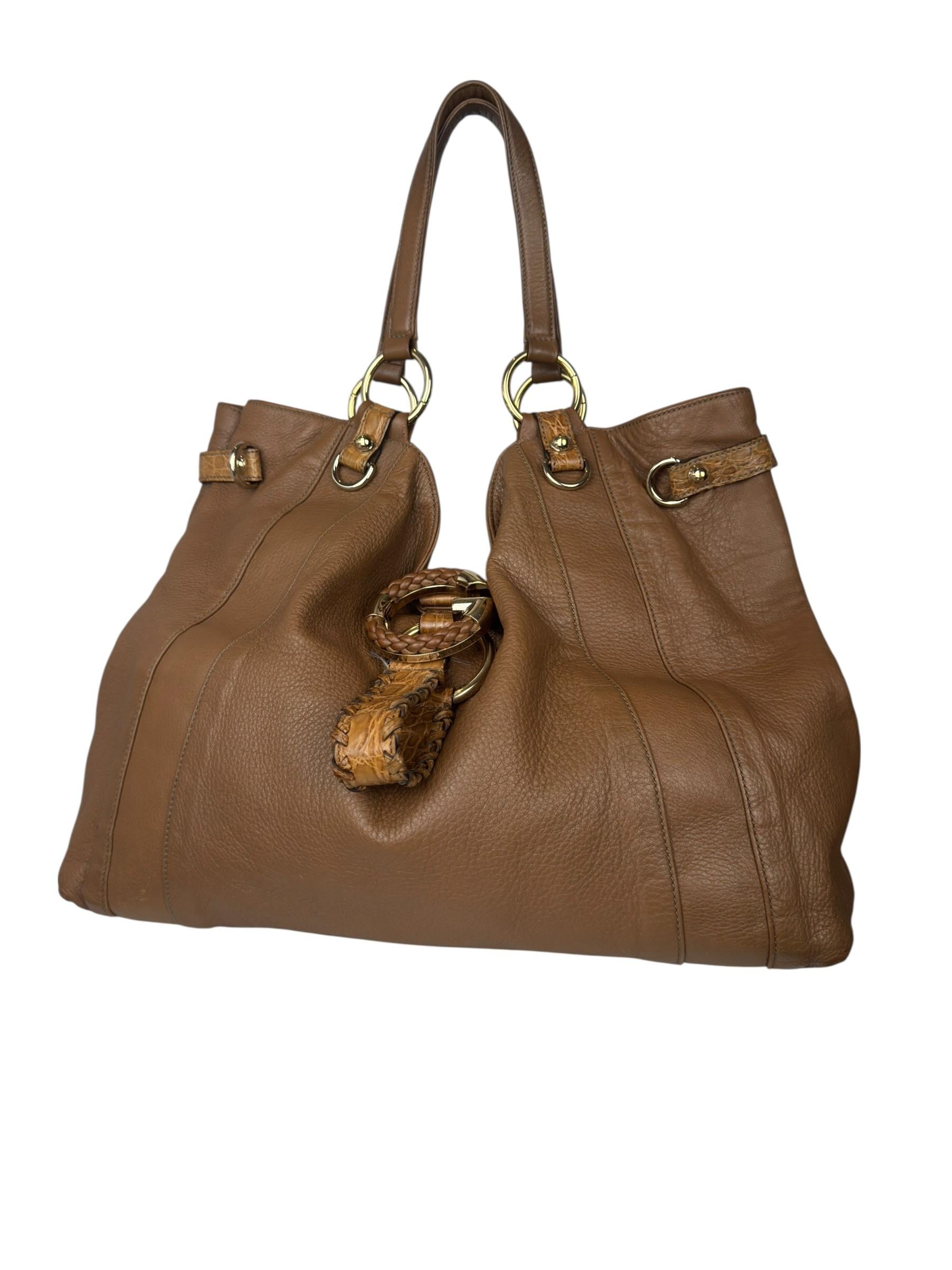 GUCCI G LOGO BROWN TOTE BAG