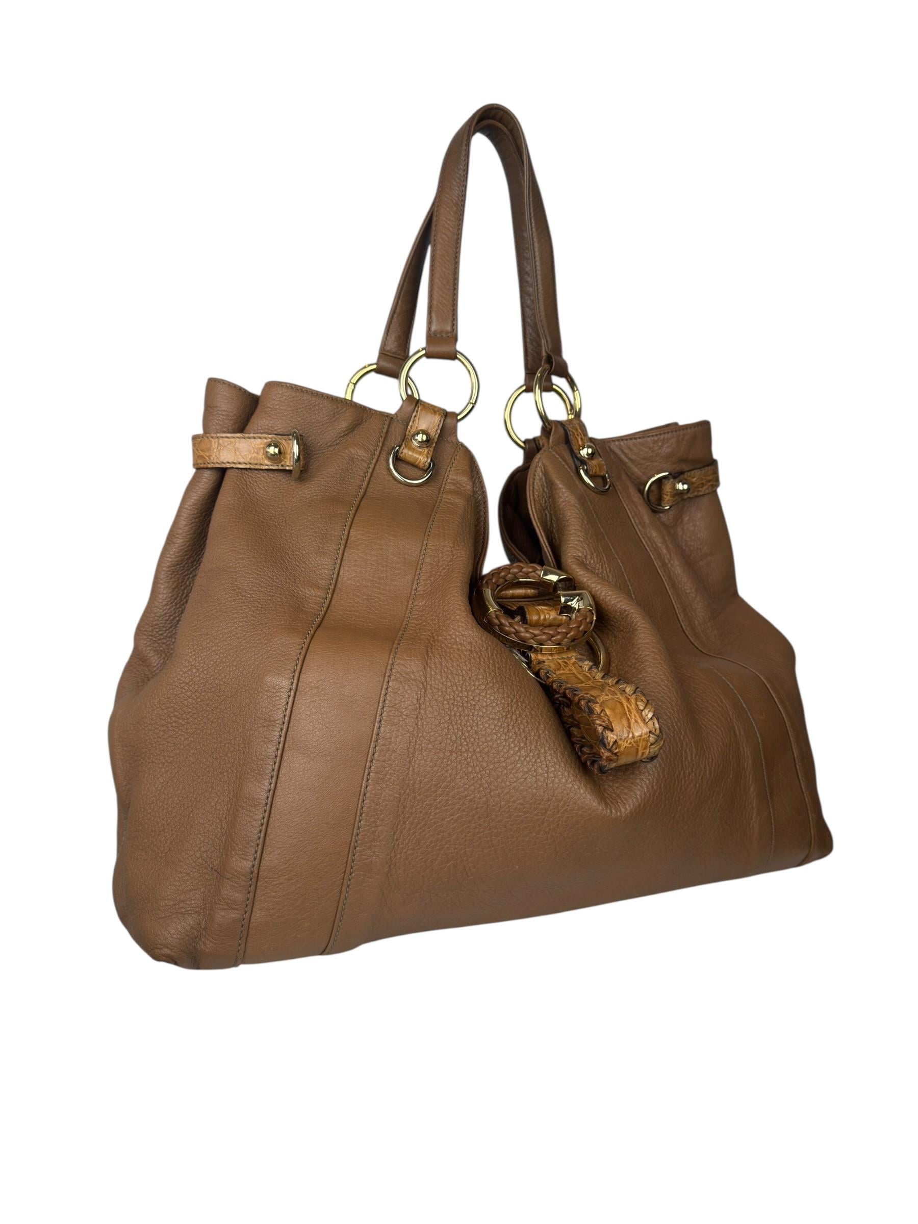 GUCCI G LOGO BROWN TOTE BAG