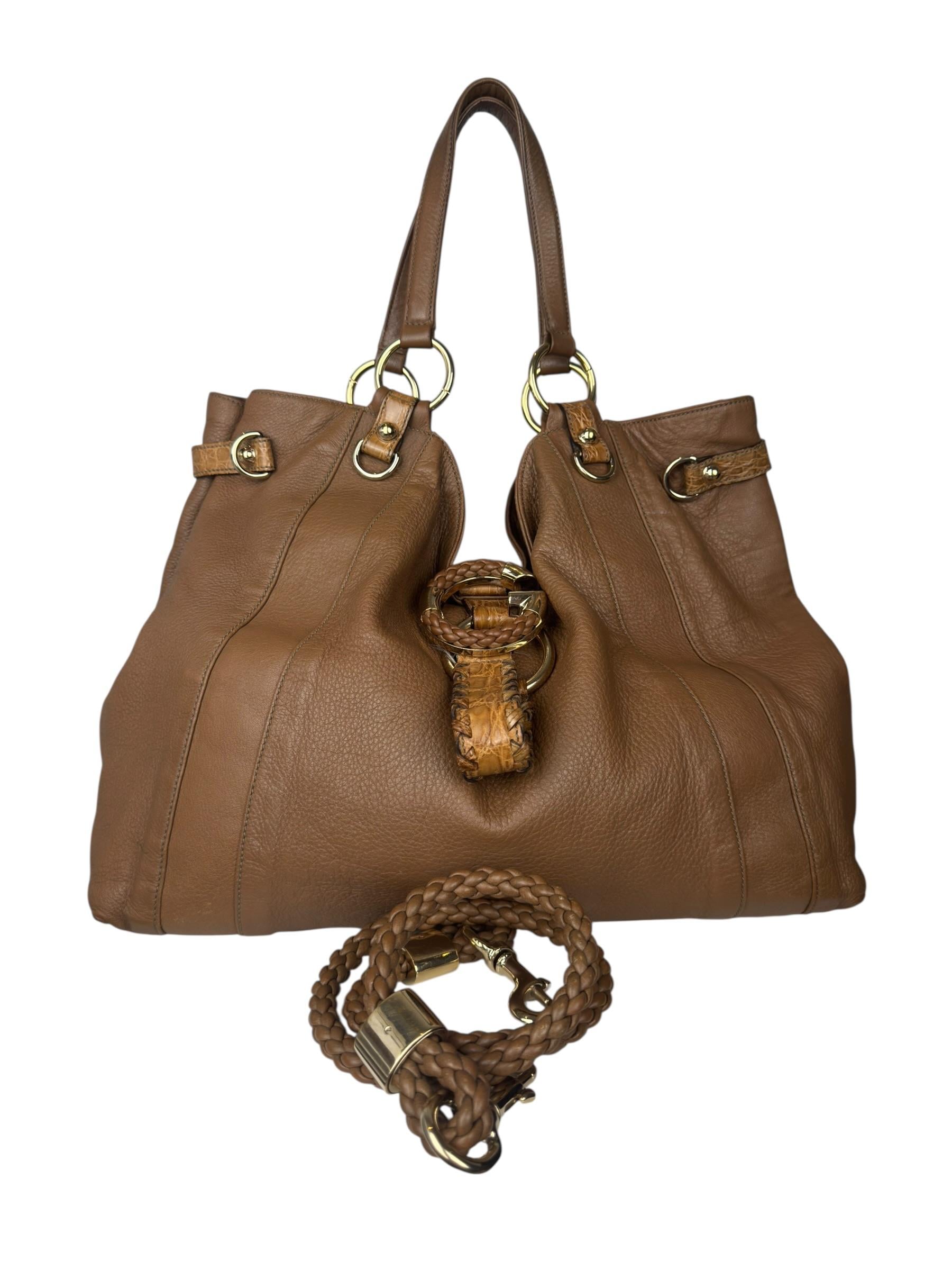 GUCCI G LOGO BROWN TOTE BAG